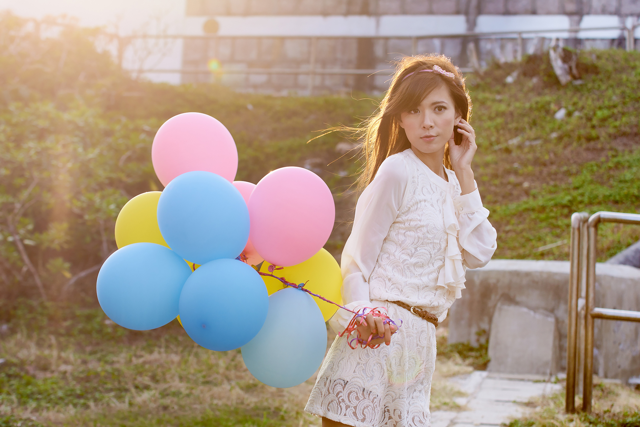 Girl with ballons