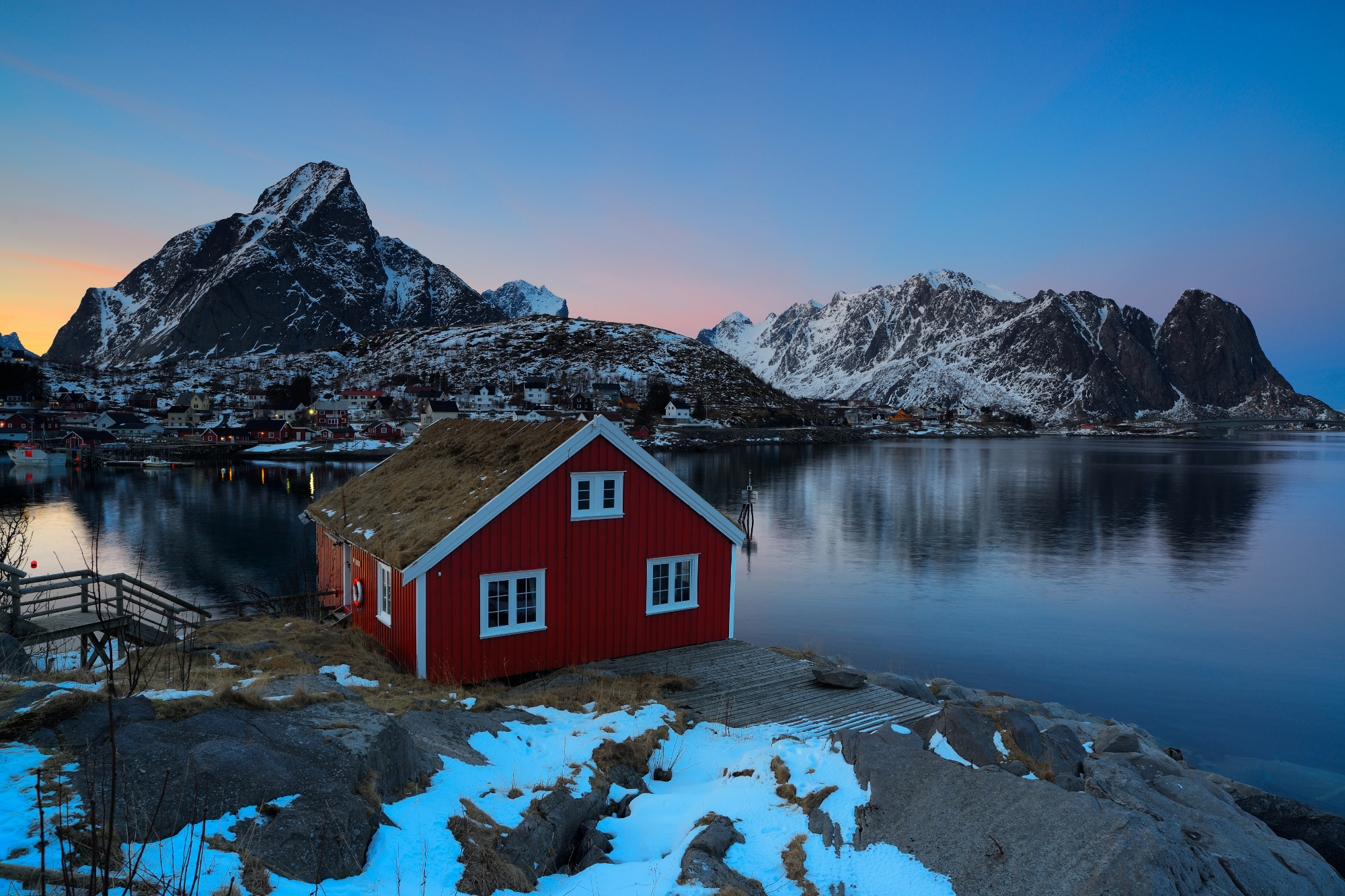 Reine Bay at sunset