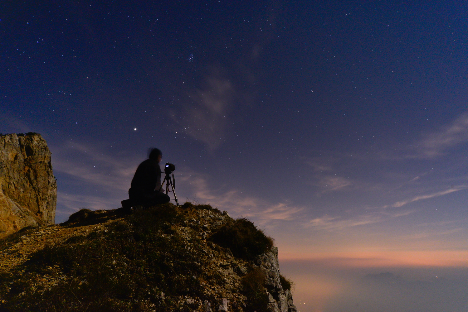 fotografando una splendida luna