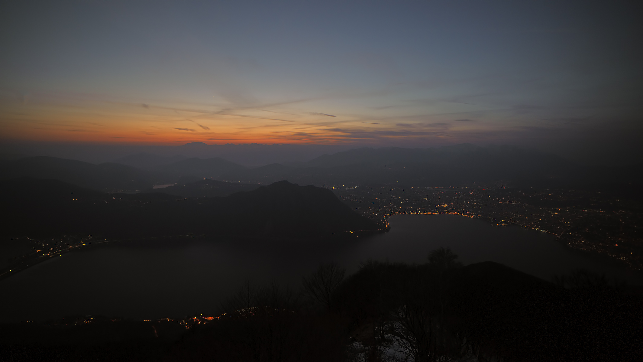 Sunset on Lugano
