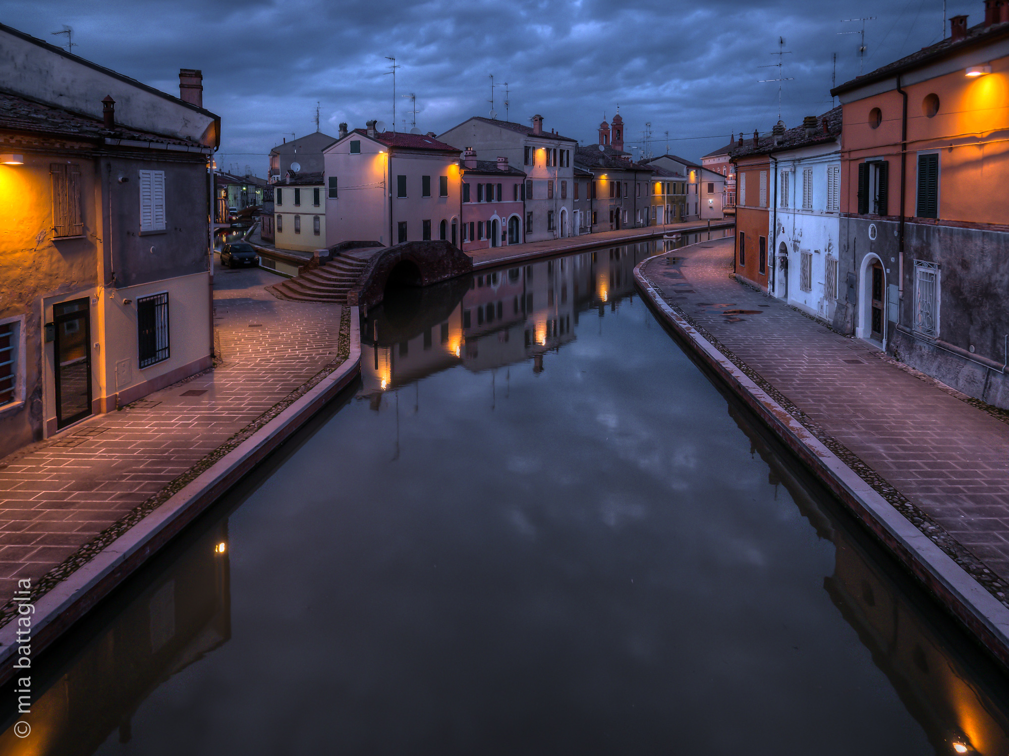 Last lights of the day on Comacchio