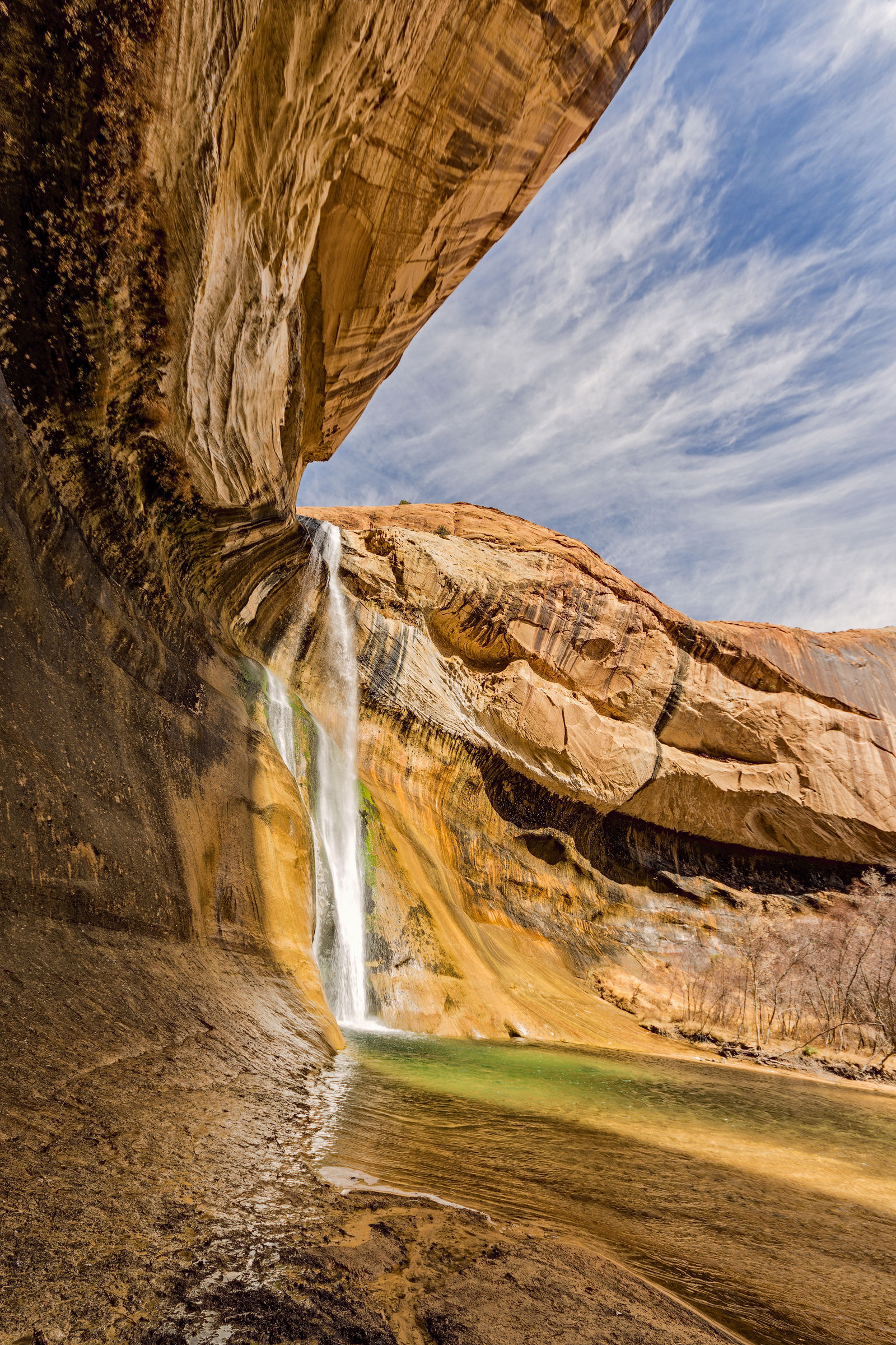 One of the few waterfalls in the Utah desert