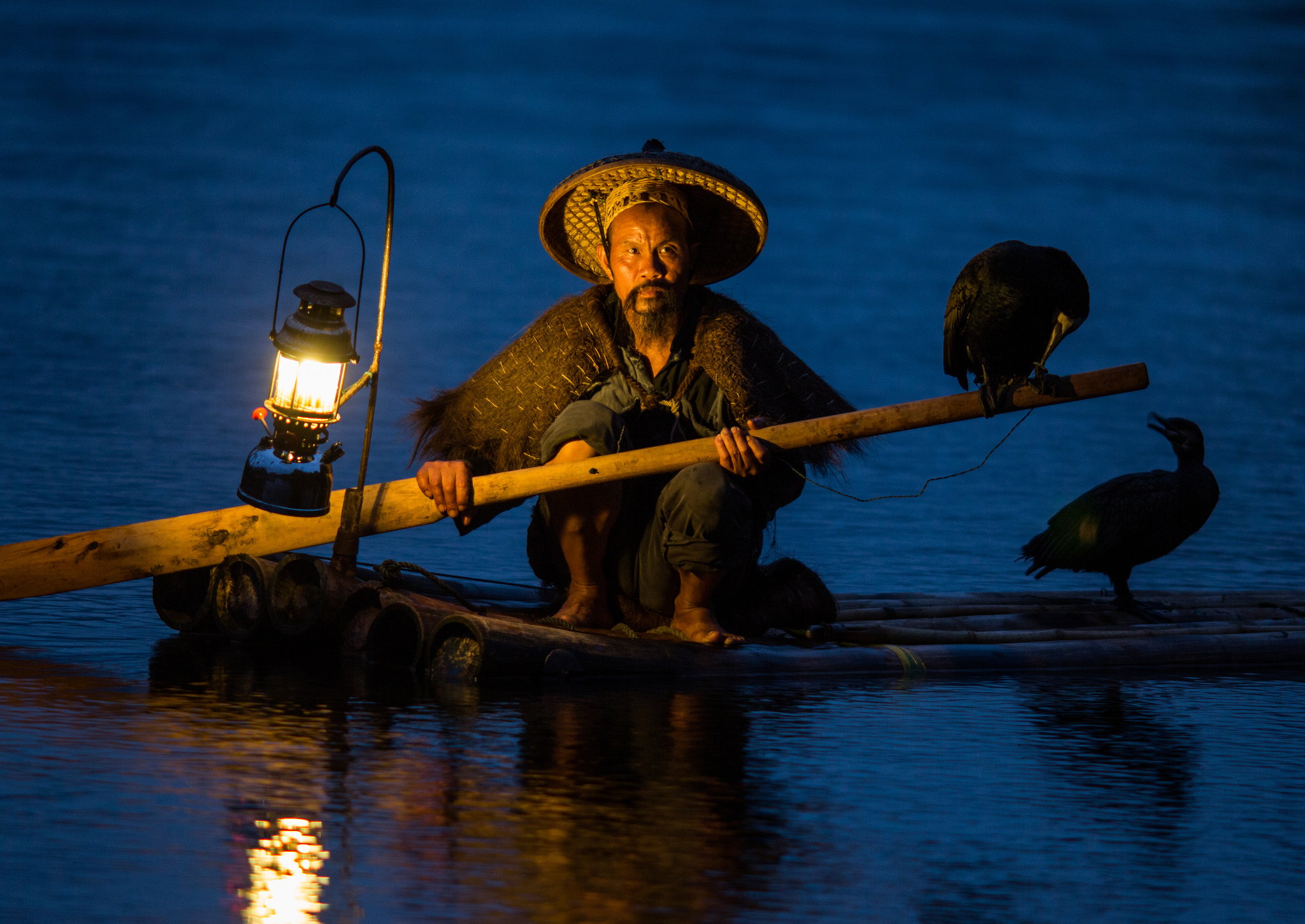 Fisherman with cormorants at Yangshuo