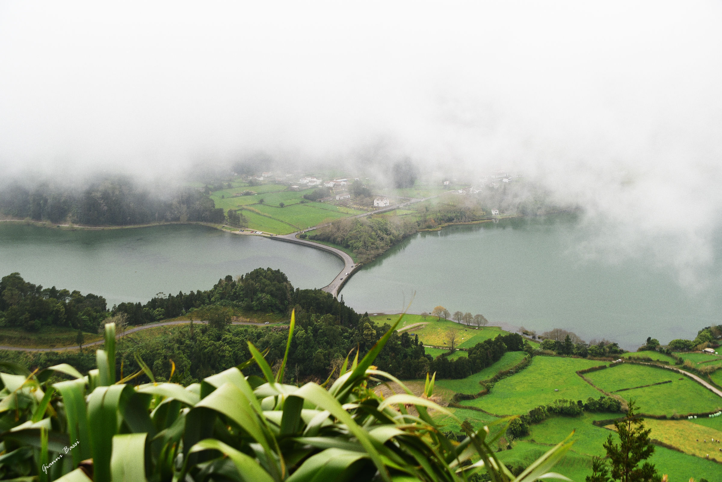 Sete Cidades Lake in fog