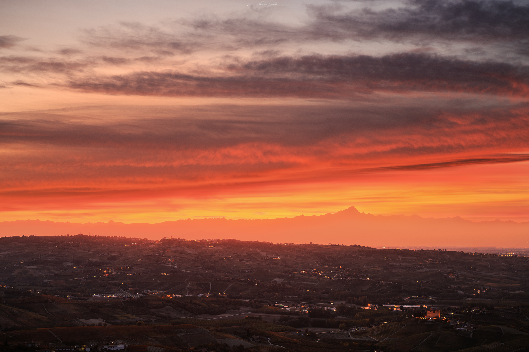 Tramonto nelle langhe