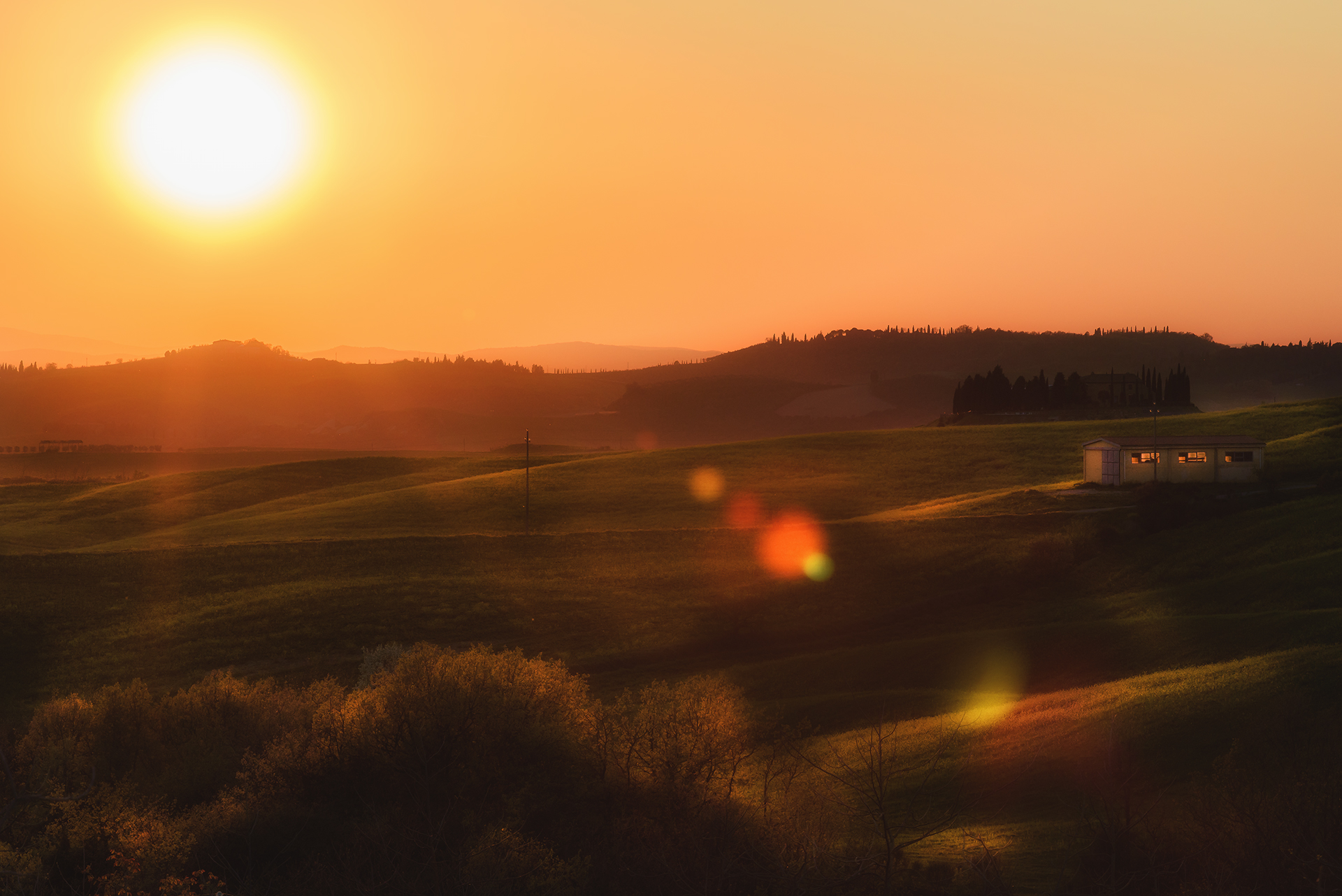 Sunset in Val d'Orcia