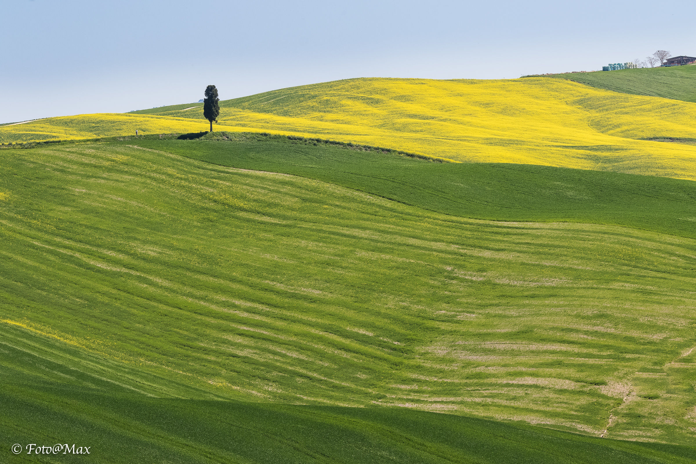 Green, blue and yellow