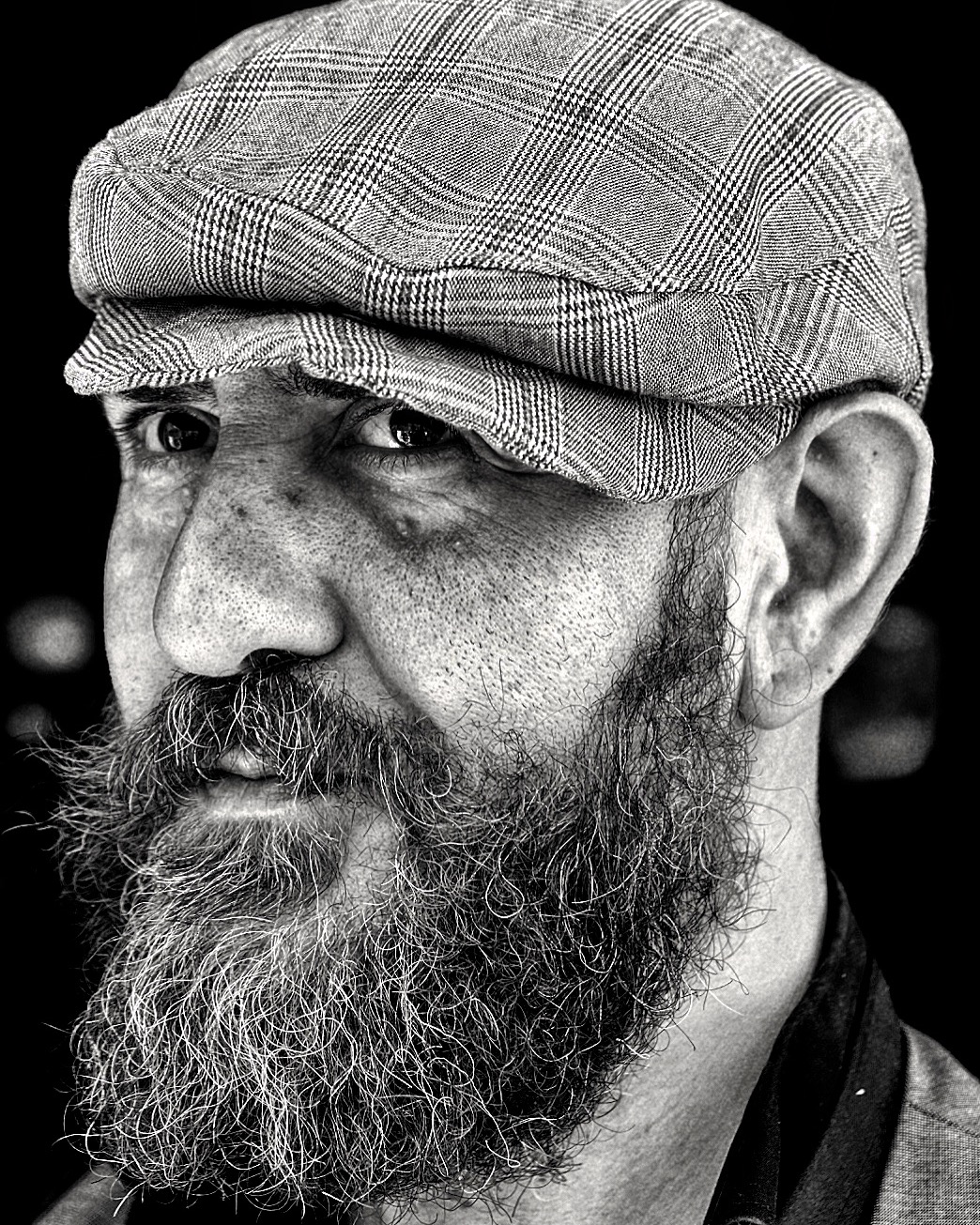 Black and white street portrait