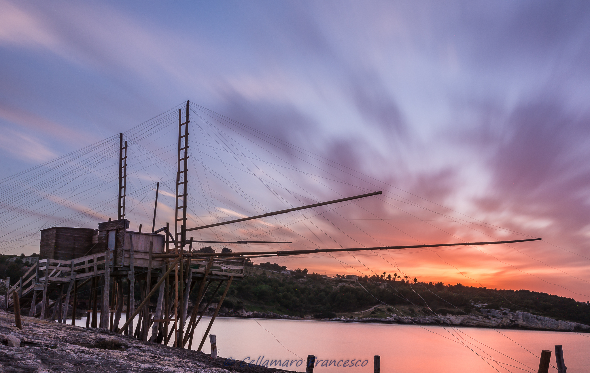trabucco al tramonto
