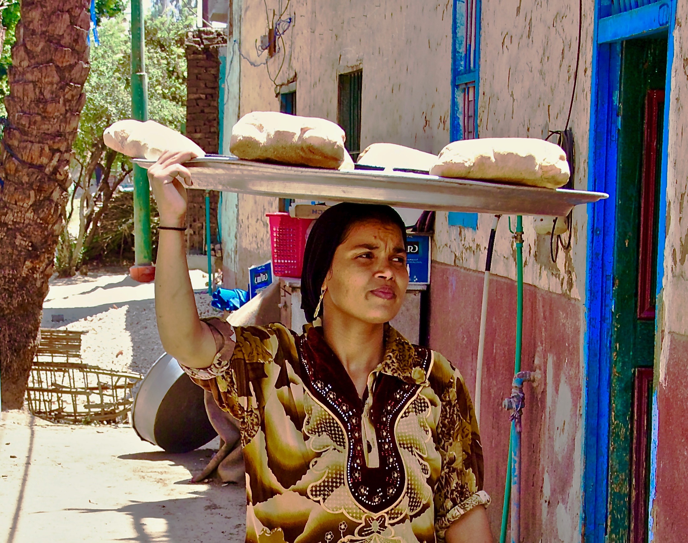 Bread baking in the Sun. Egypt