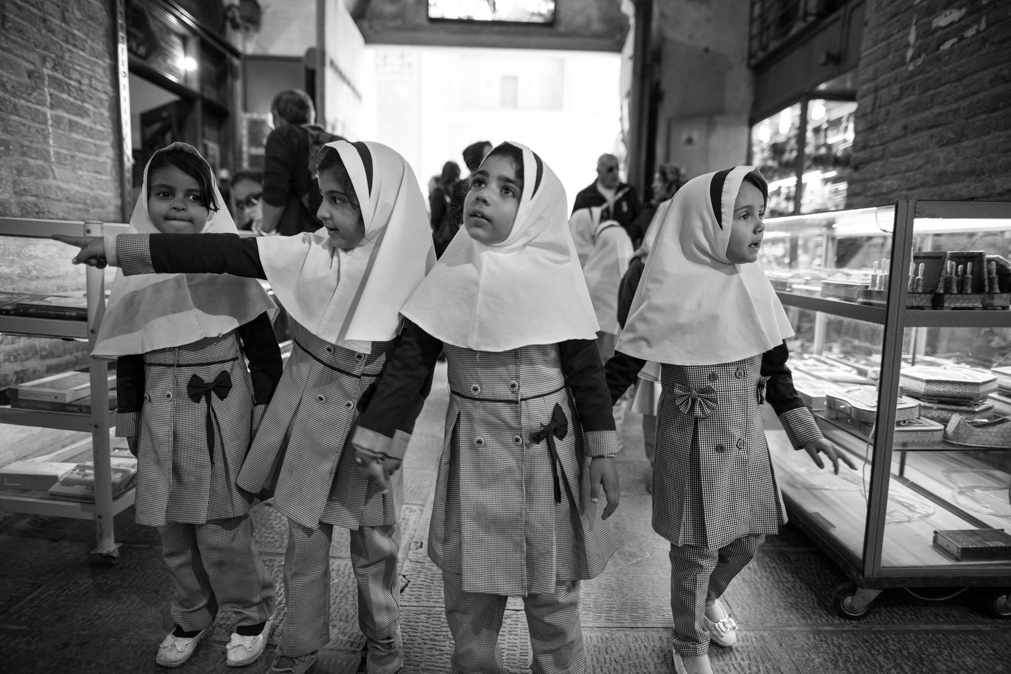 Little girls in the bazaar of Esfahan