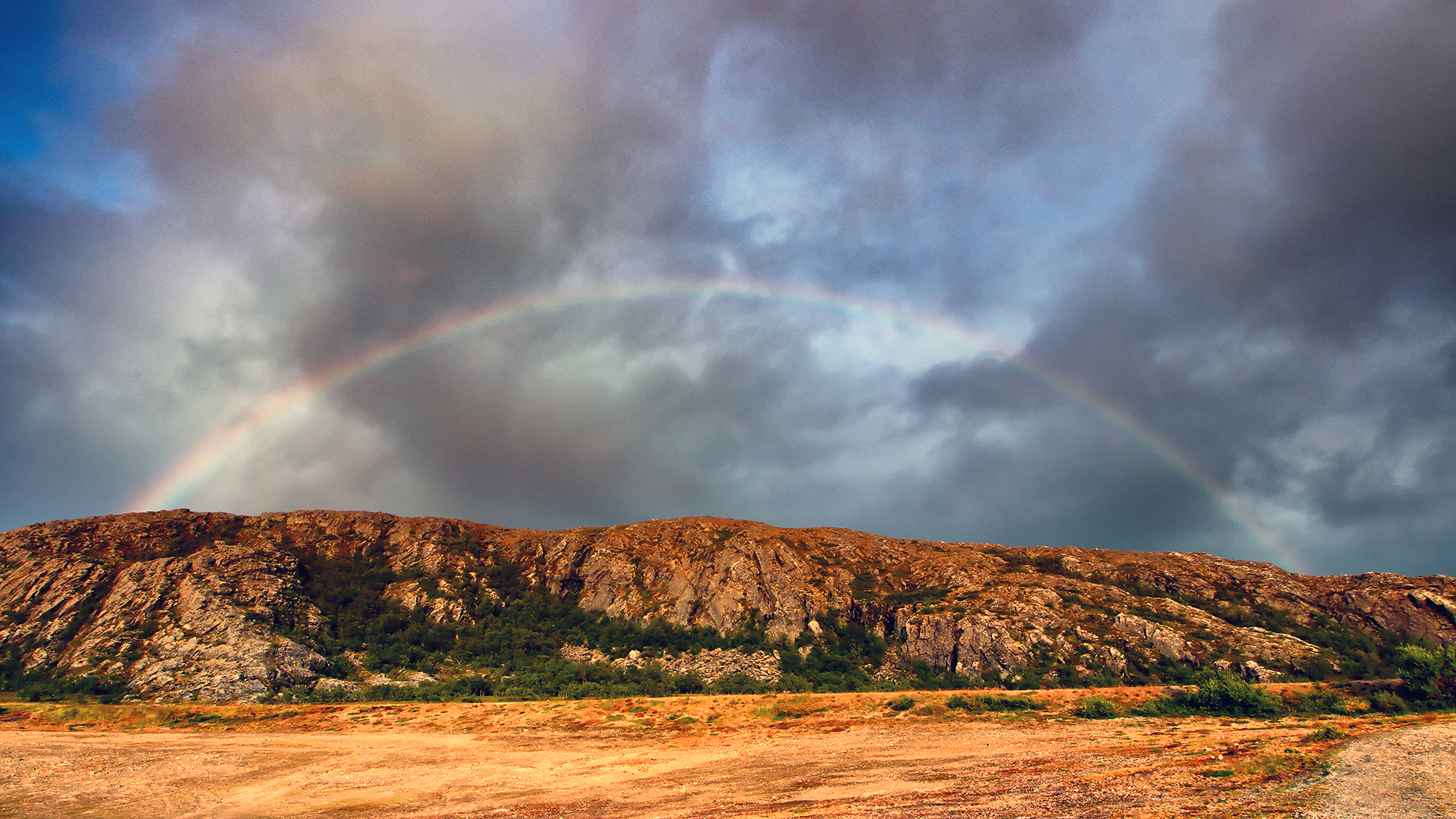 Rainbow at sunset