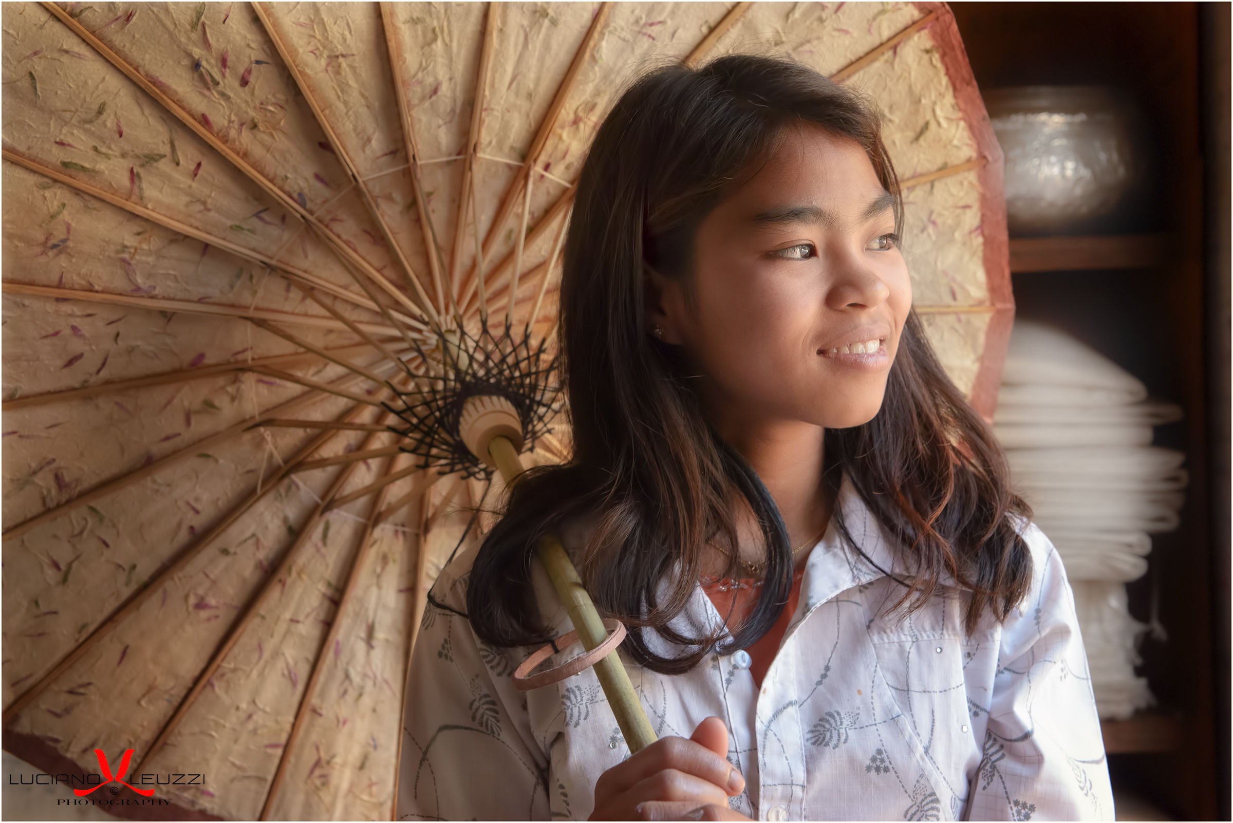 The girl with the umbrella