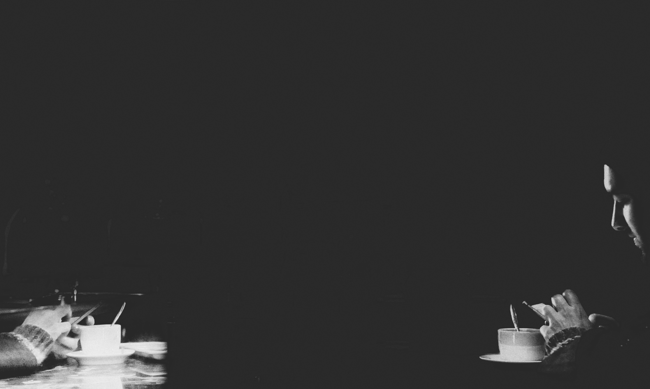 Mirror reflection in black