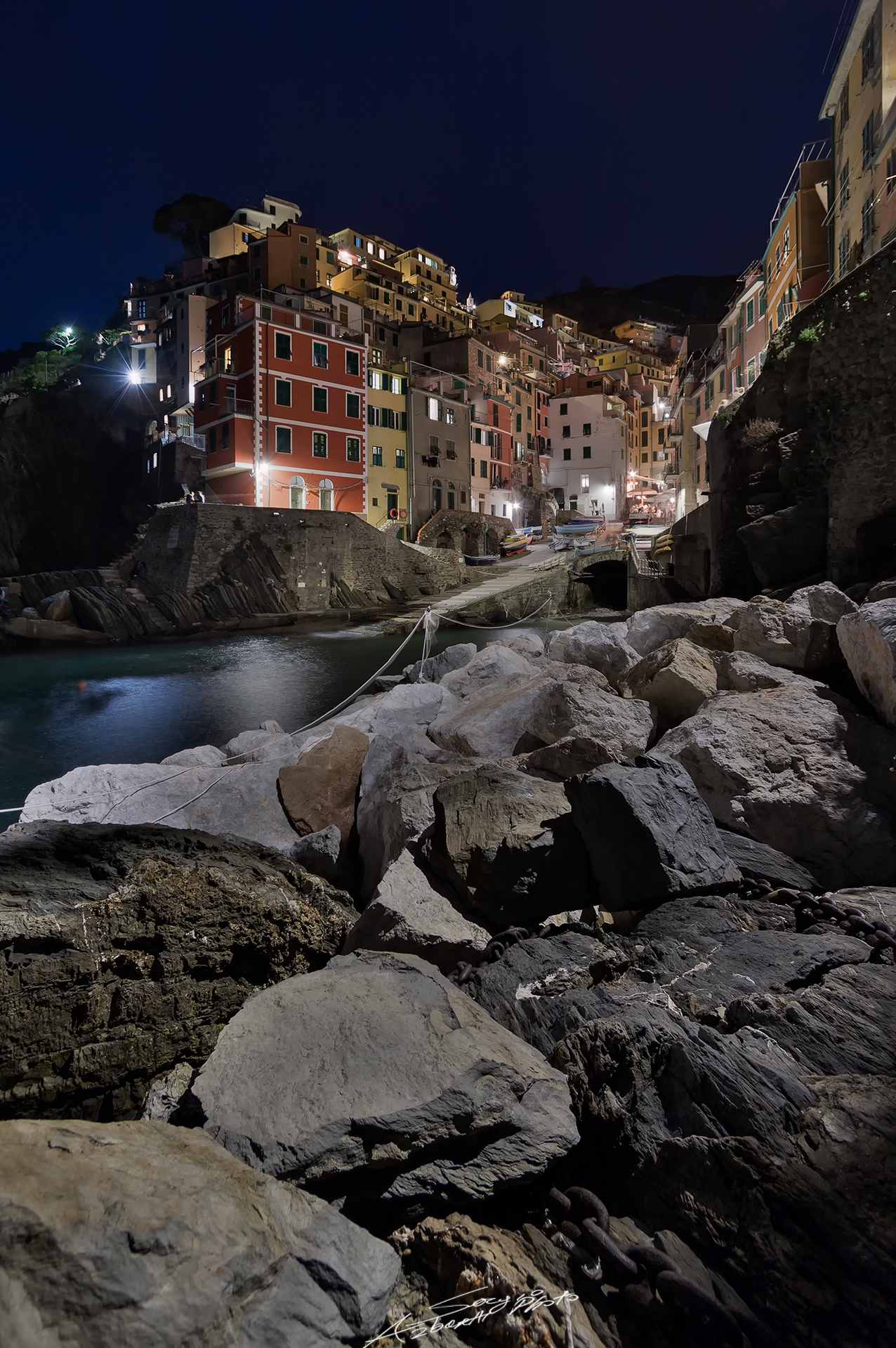 The night in Riomaggiore