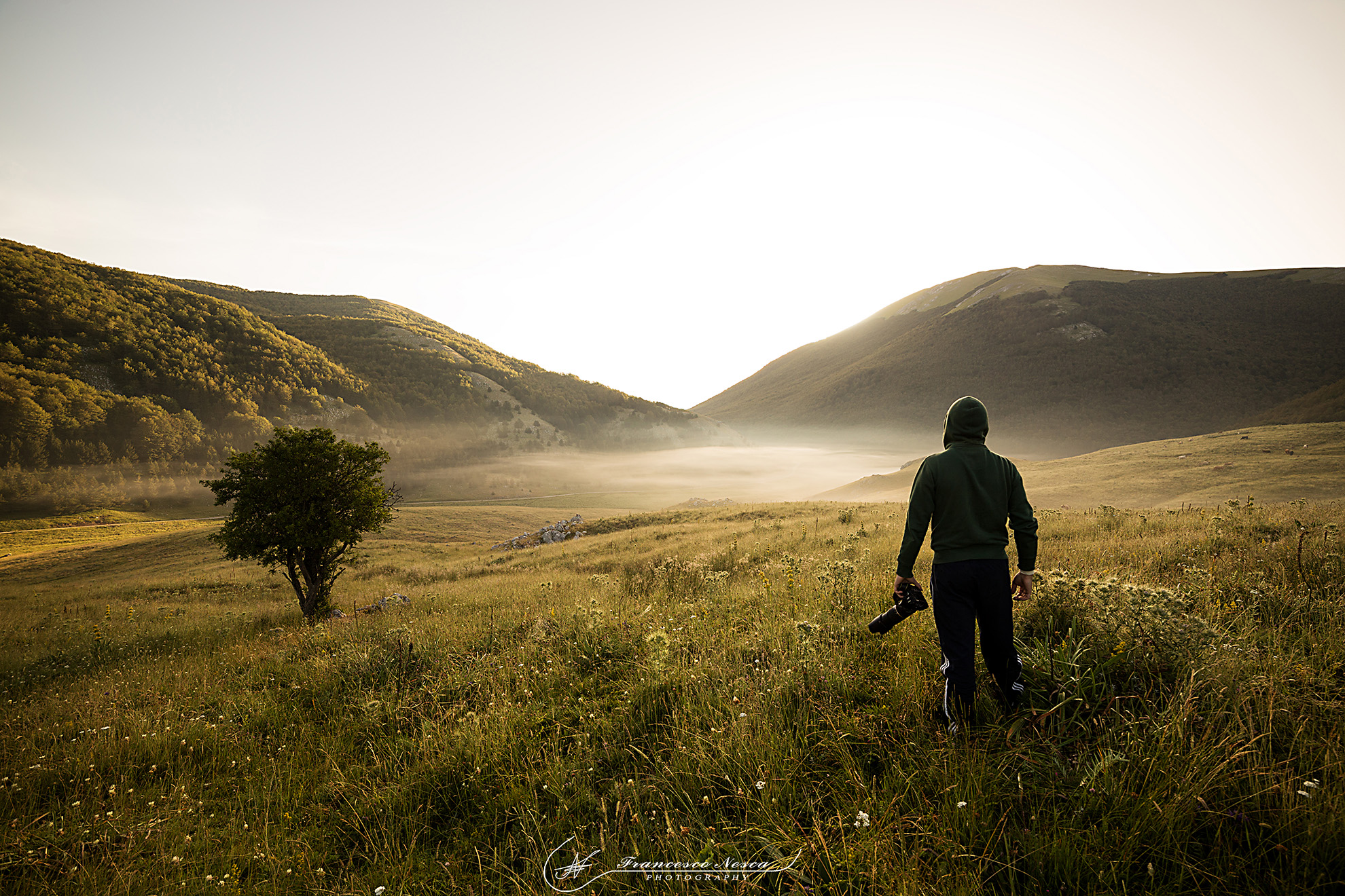 Foggy sunrise on mount Pollino