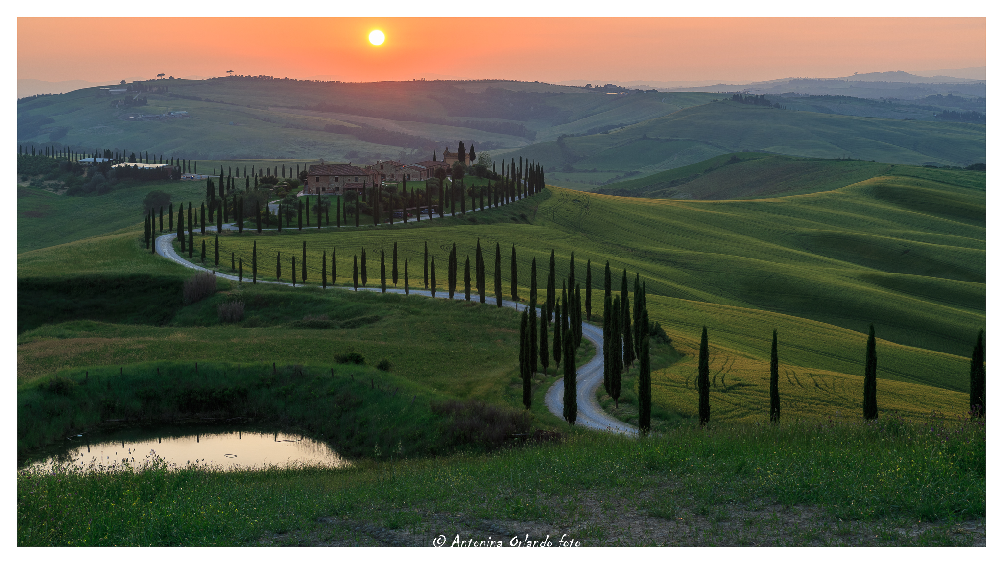 Tramonto al podere Baccoleno.