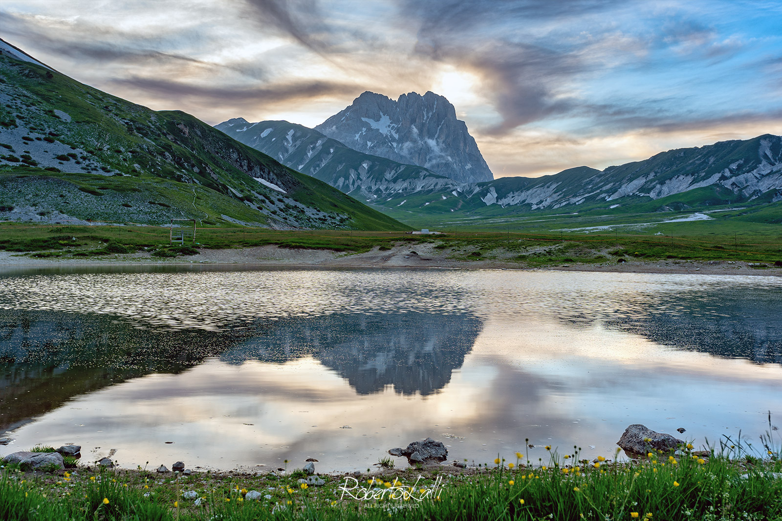 Gran Sasso of Italy at sunset
