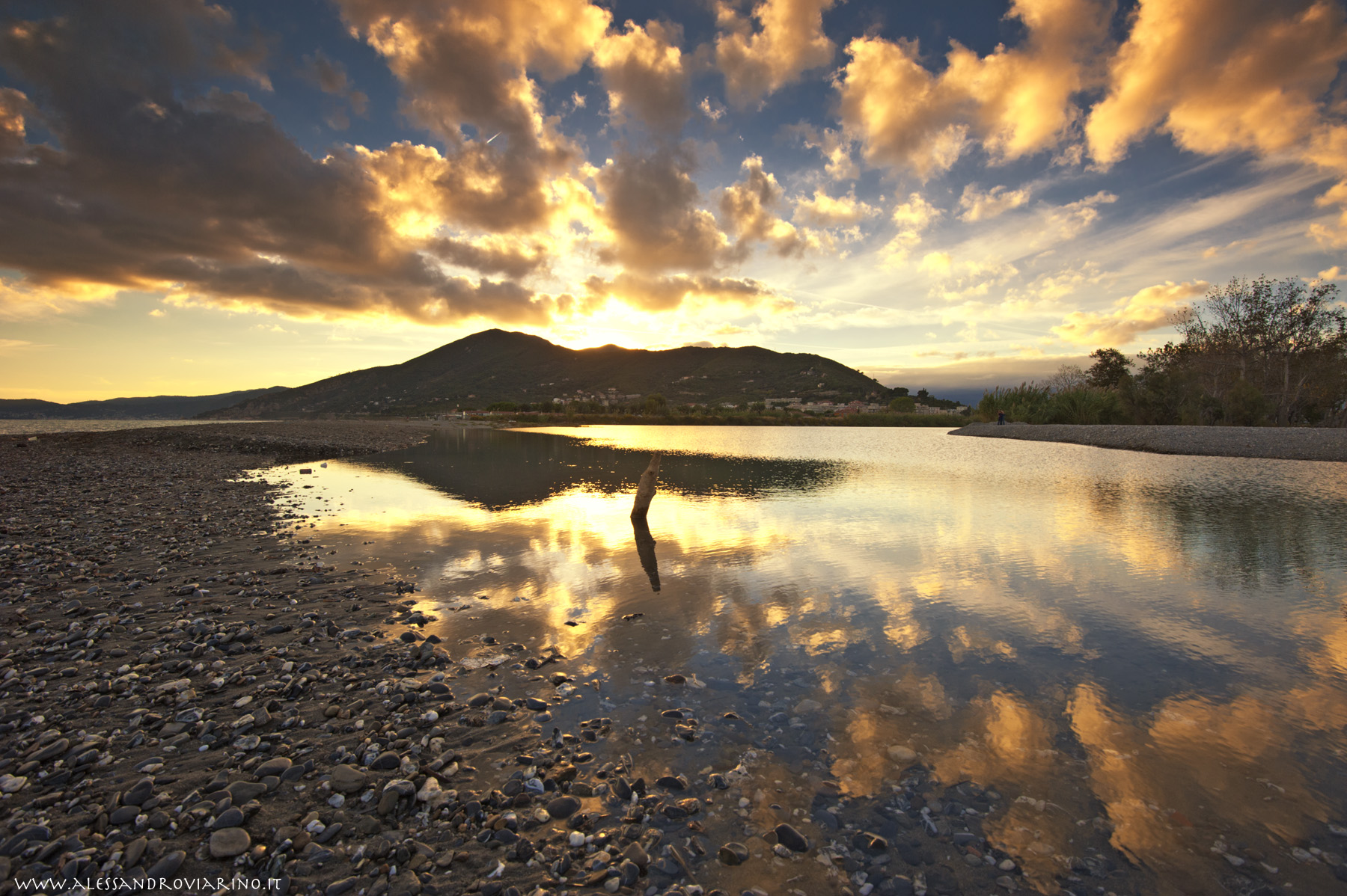tramonto, foce centa albenga
