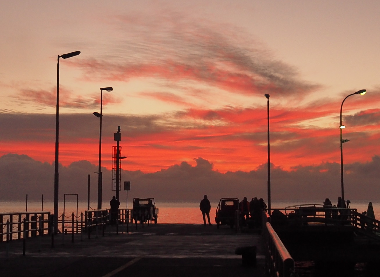 Departure at sunrise from the island