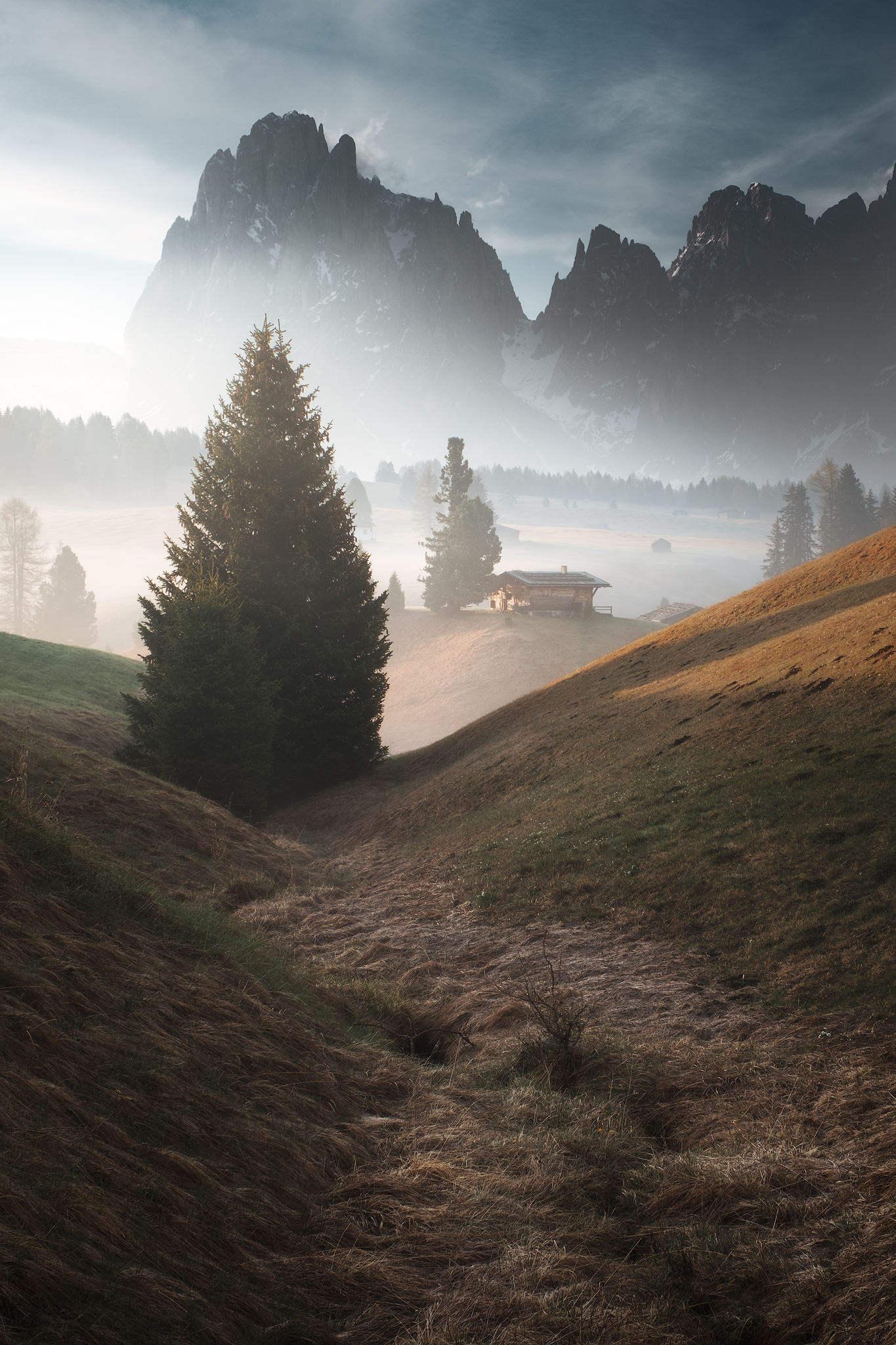 Morning Lights in Seiser Alm