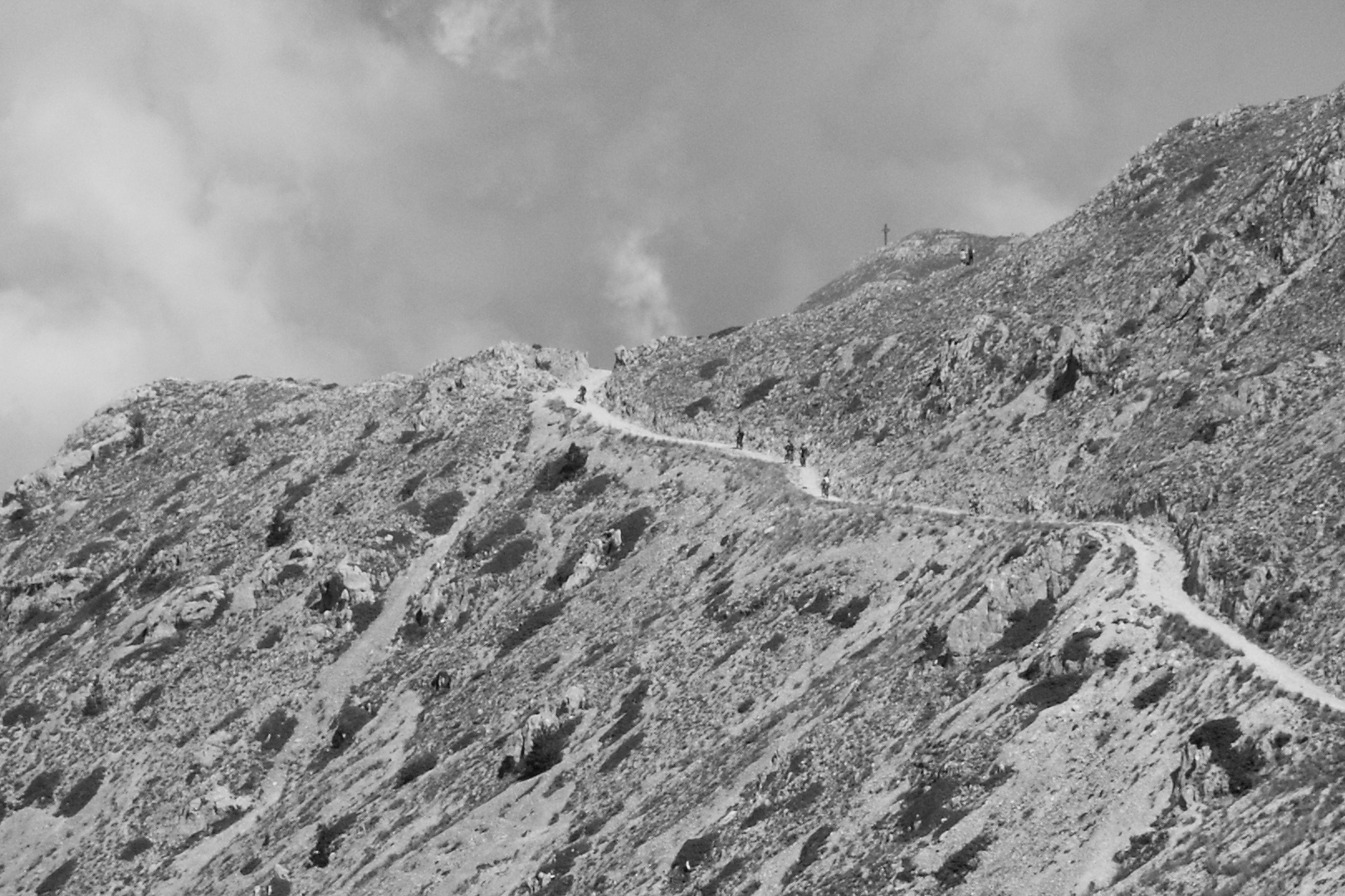 Cyclists on Mount Bicco