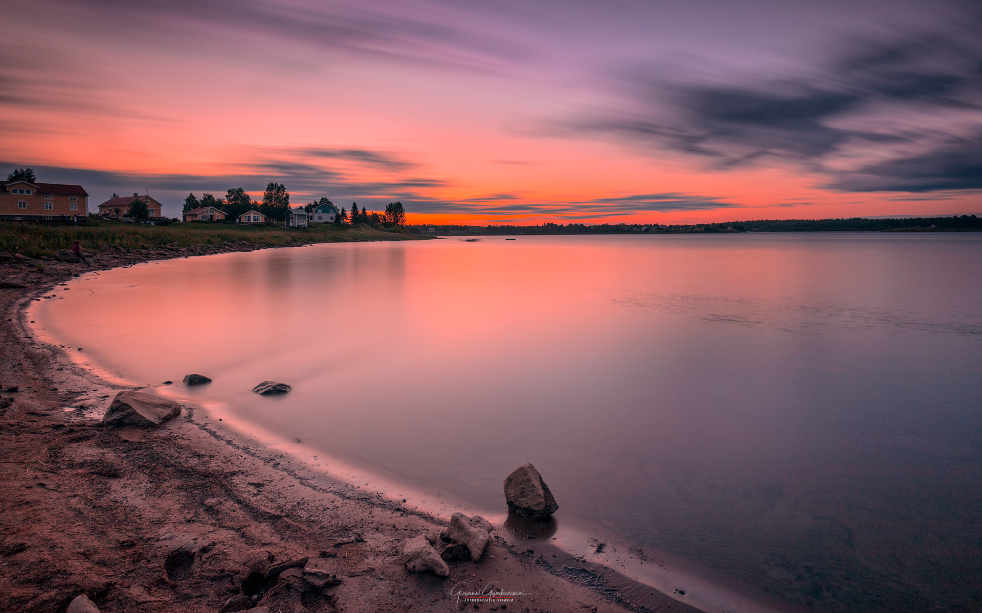 The Lathe River with Midnight sun