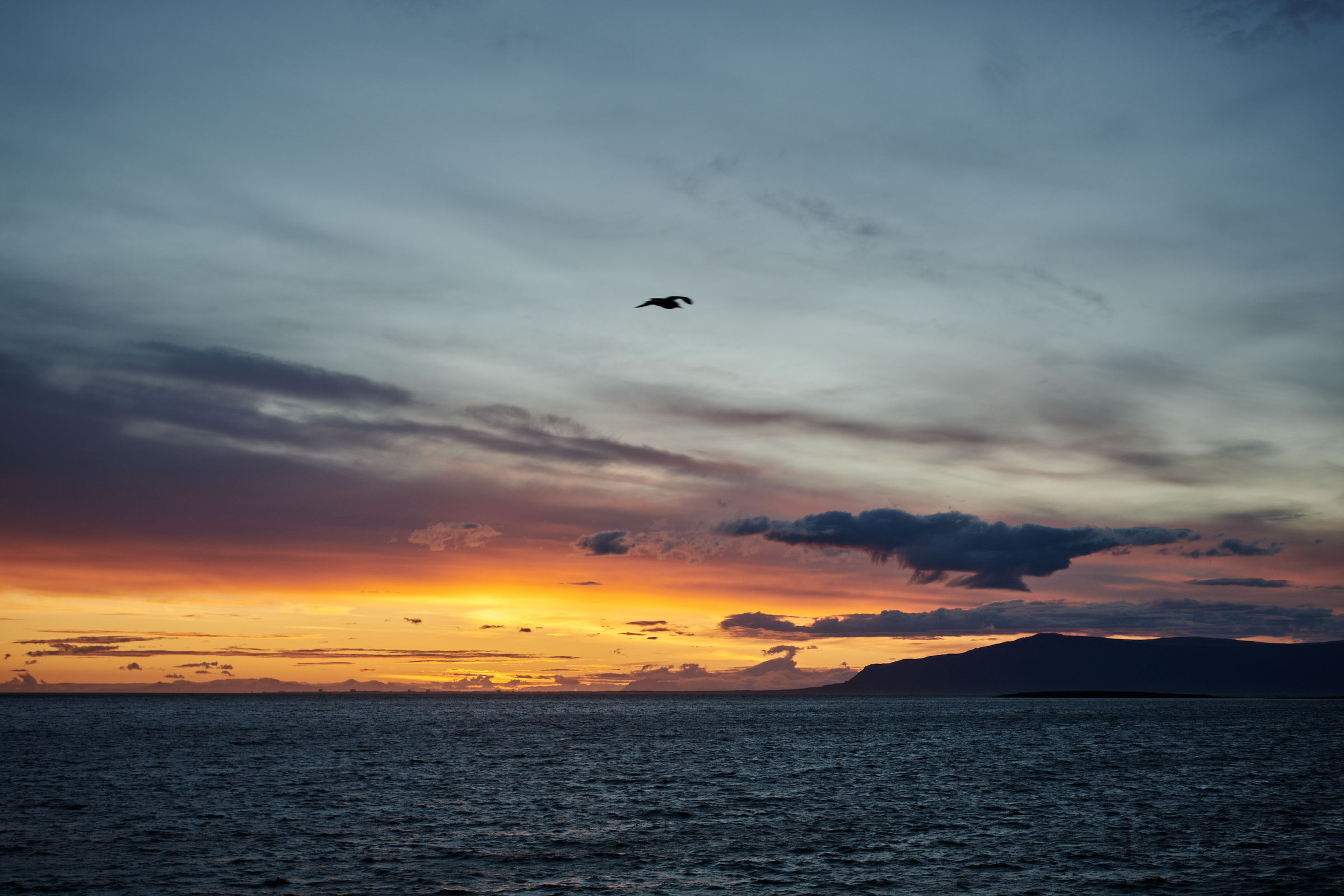 Midnight on Faxafloi Bay