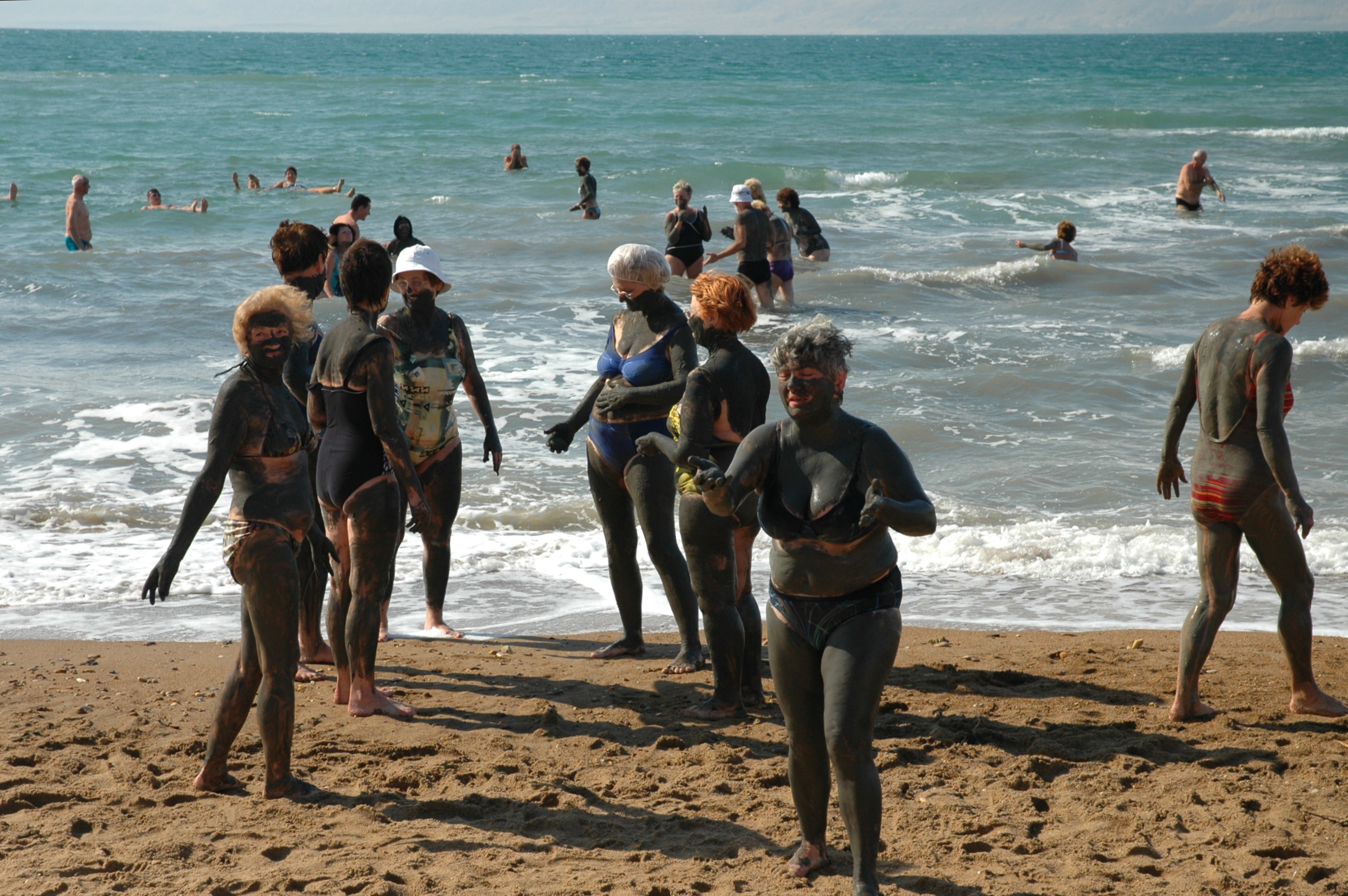 Black people at the Dead Sea
