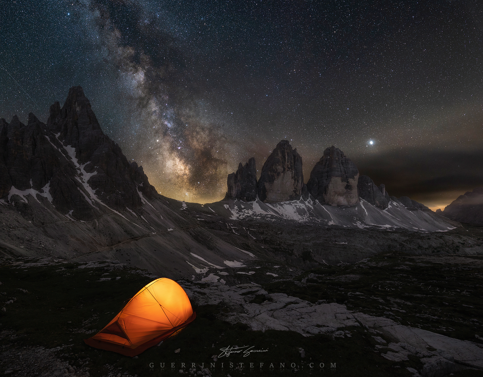 Milky Way three tops of Lavaredo