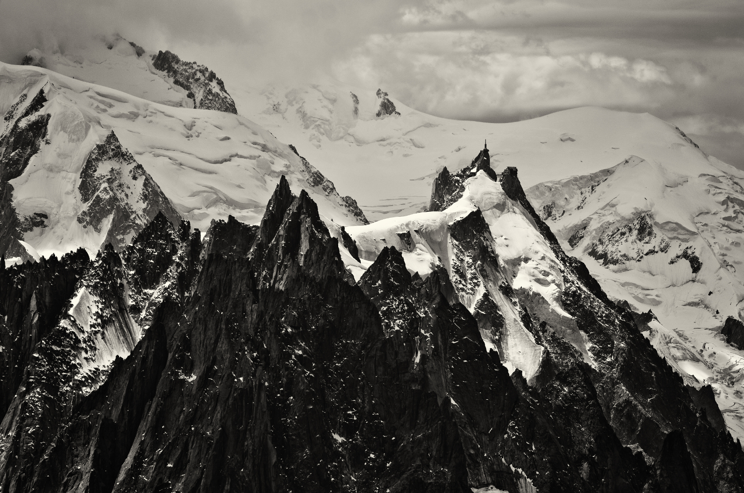 A ray of sunshine on the Aguille du Midi