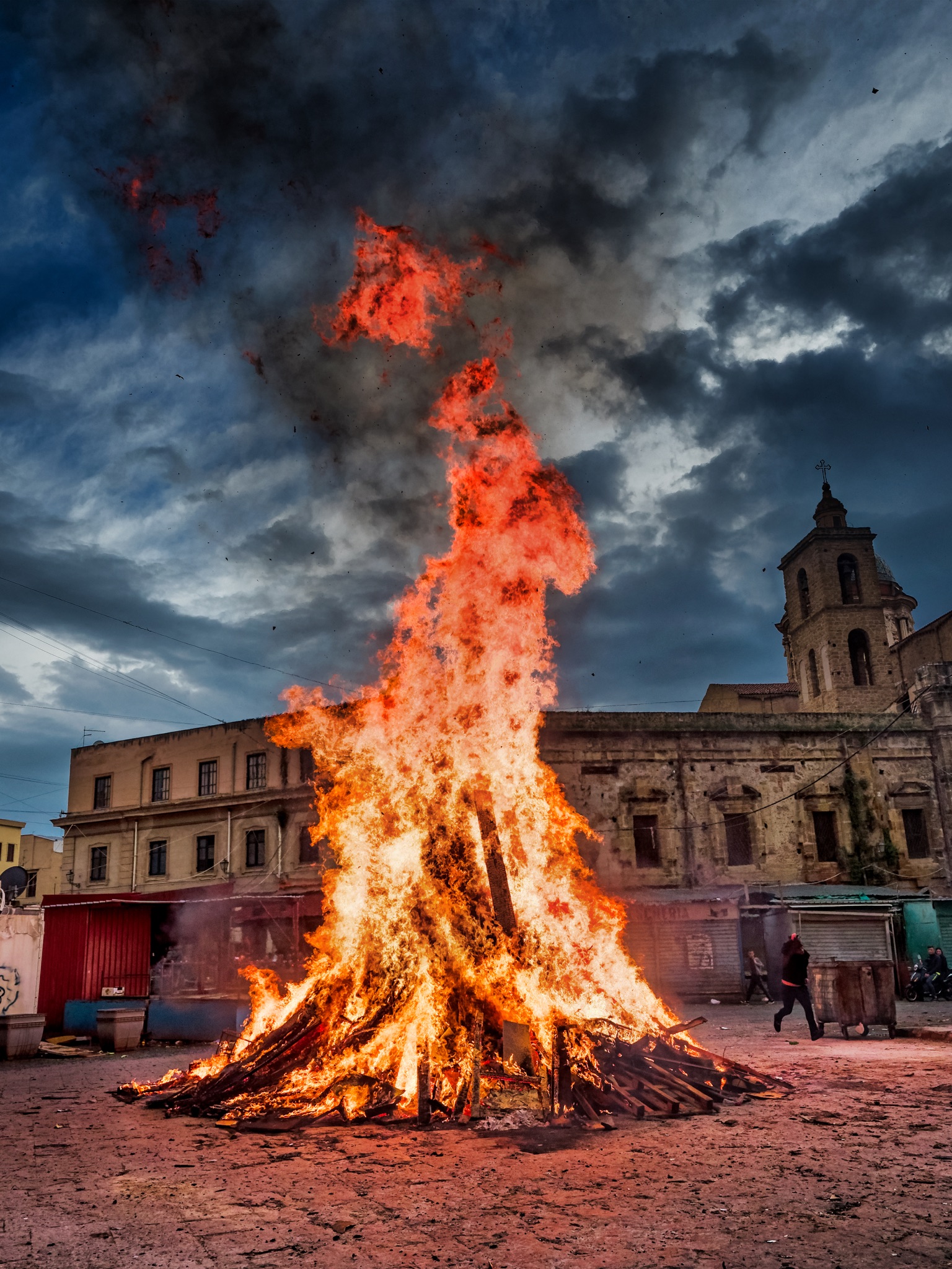 Bonfire in Ballarò Square