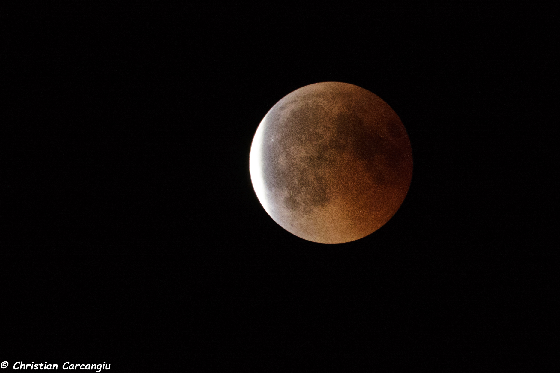 The moon reemerges from the eclipse