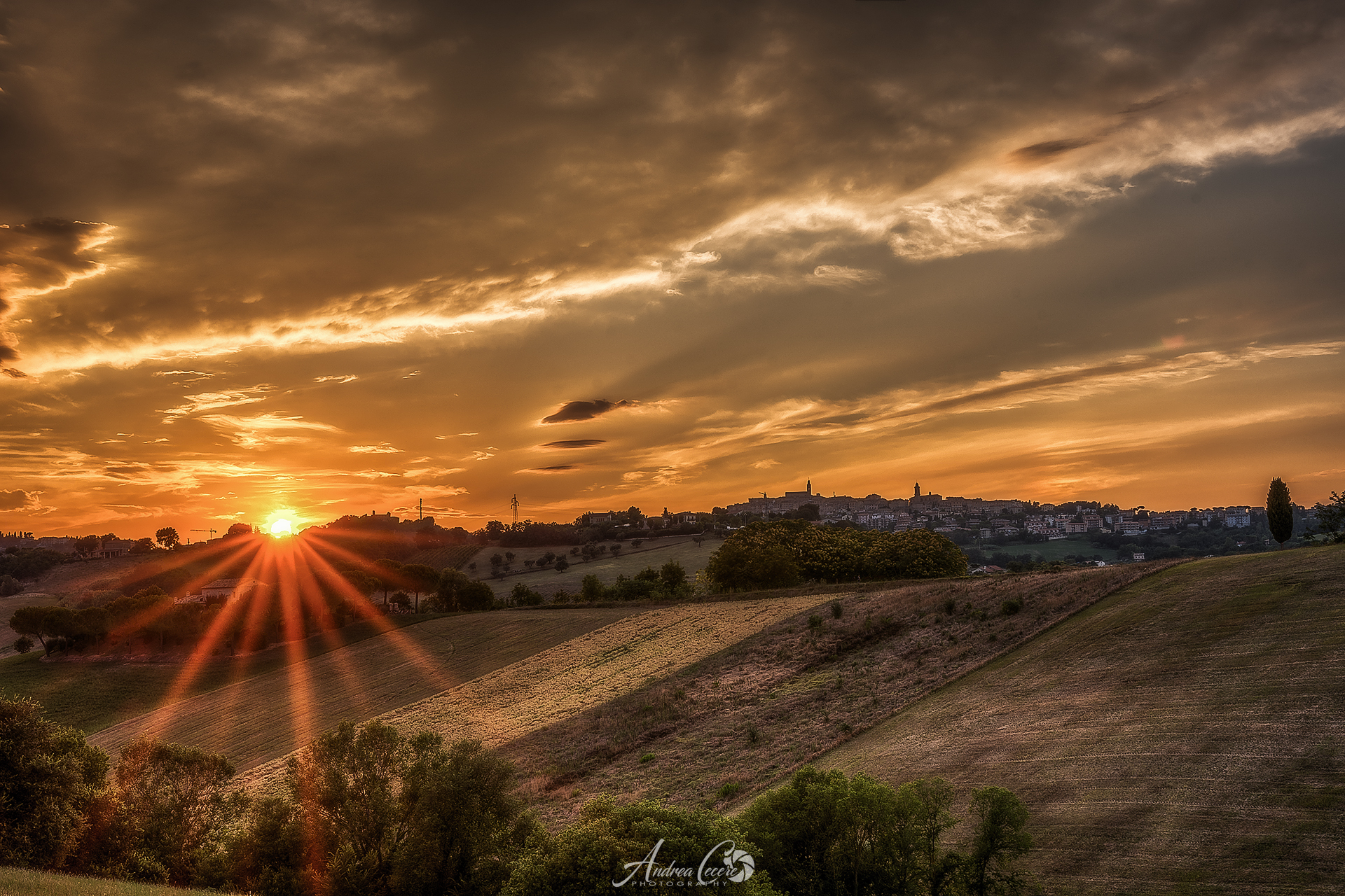 Corridonia at sunset