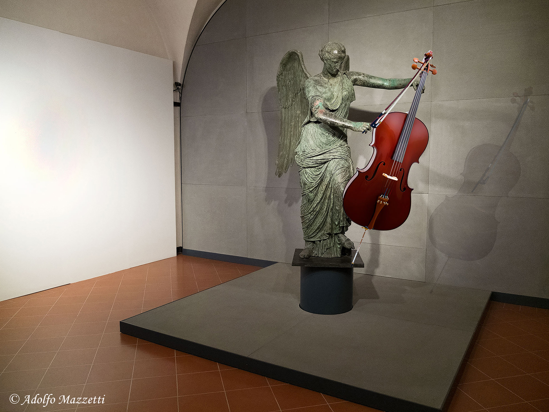 The winged victory in a moment's relaxation.