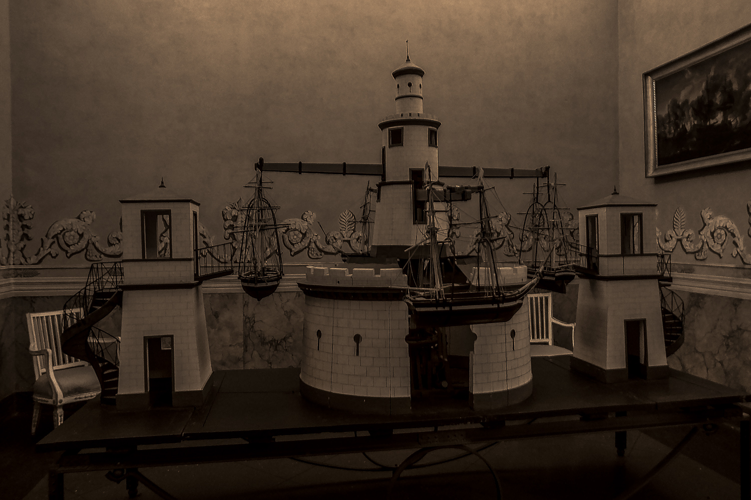 modellino di giostra  esposto all'interno della reggia