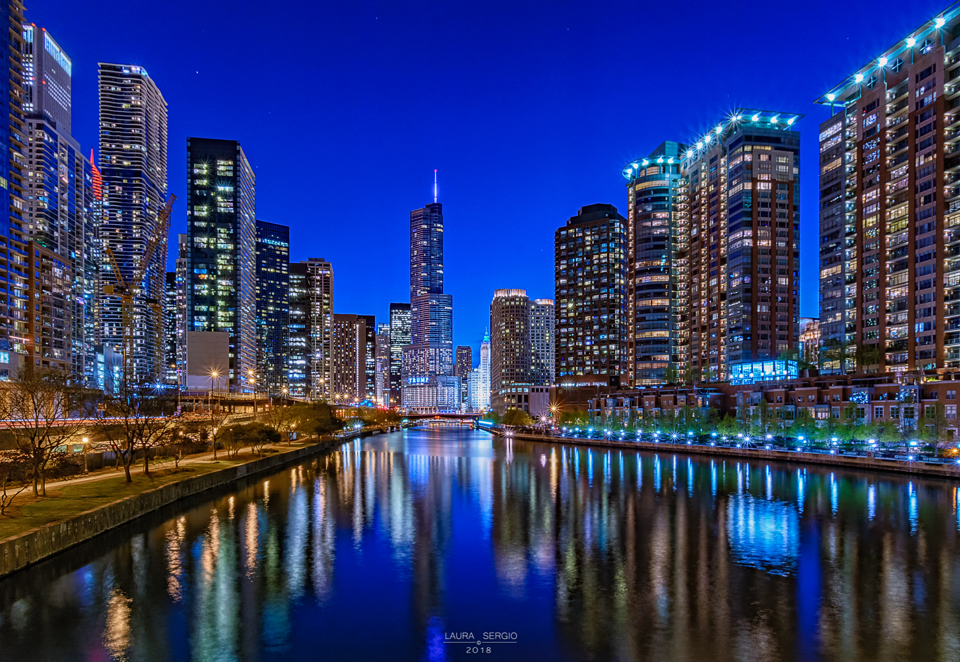 Chicago river reflections