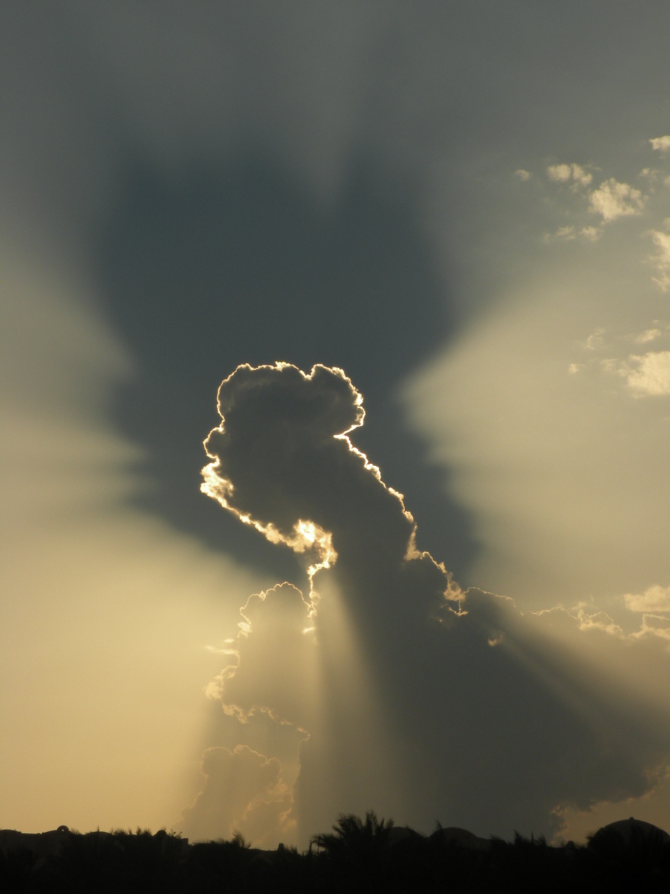 The sun in clear and dark