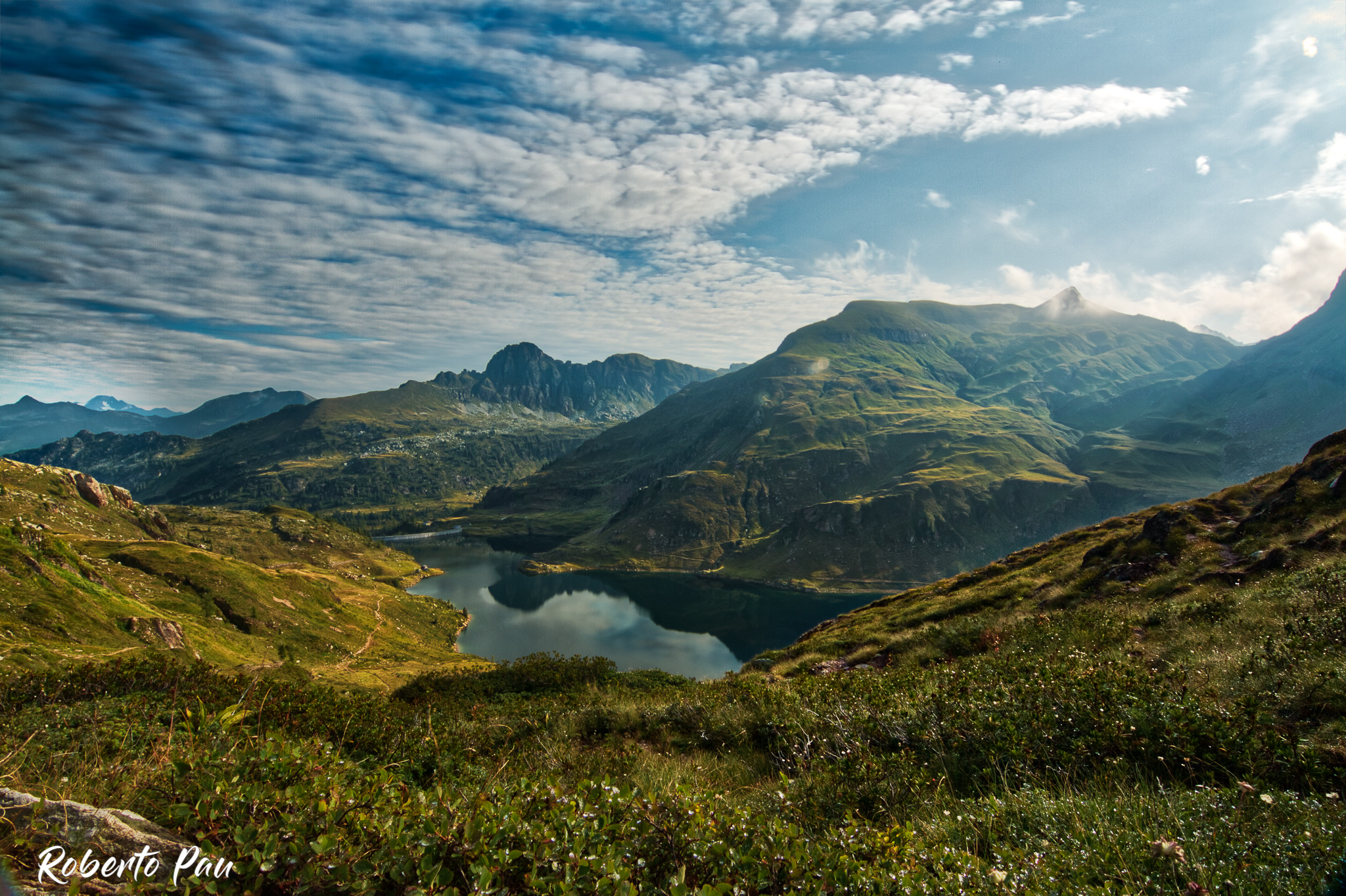 The Twin Lakes from the Mezzeno Pass