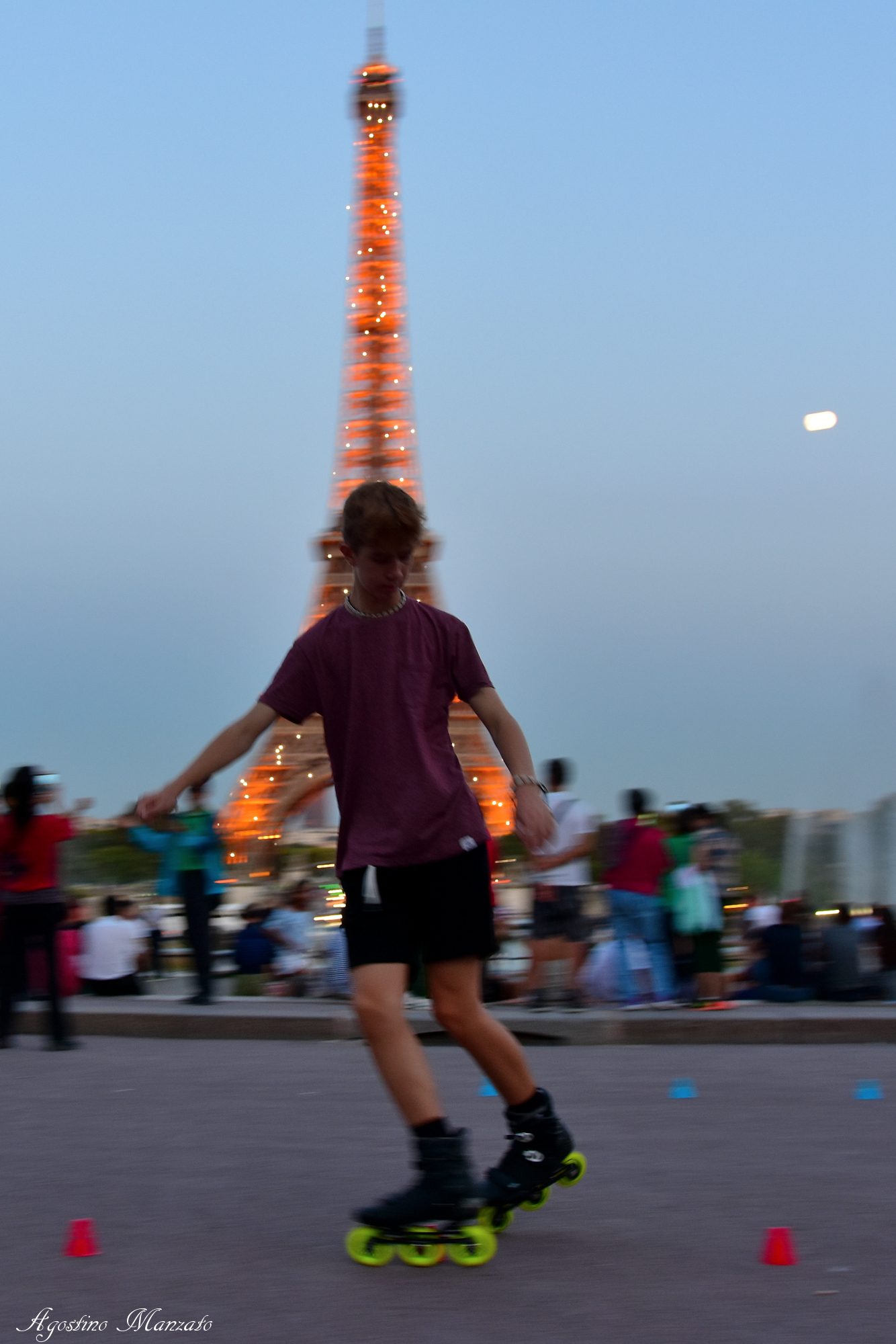 A romantic skate at sunset