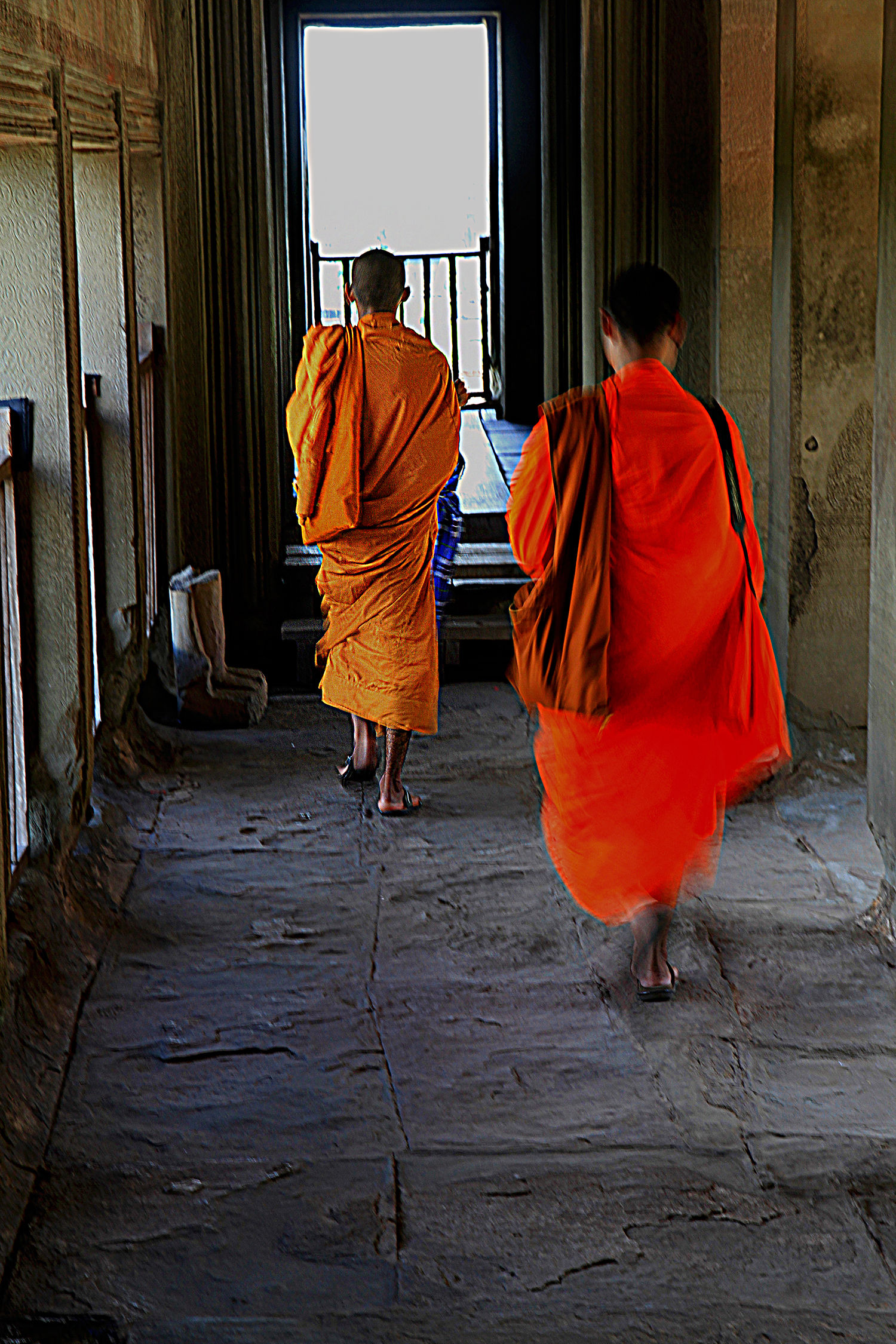 Monks at the temples of Angkor