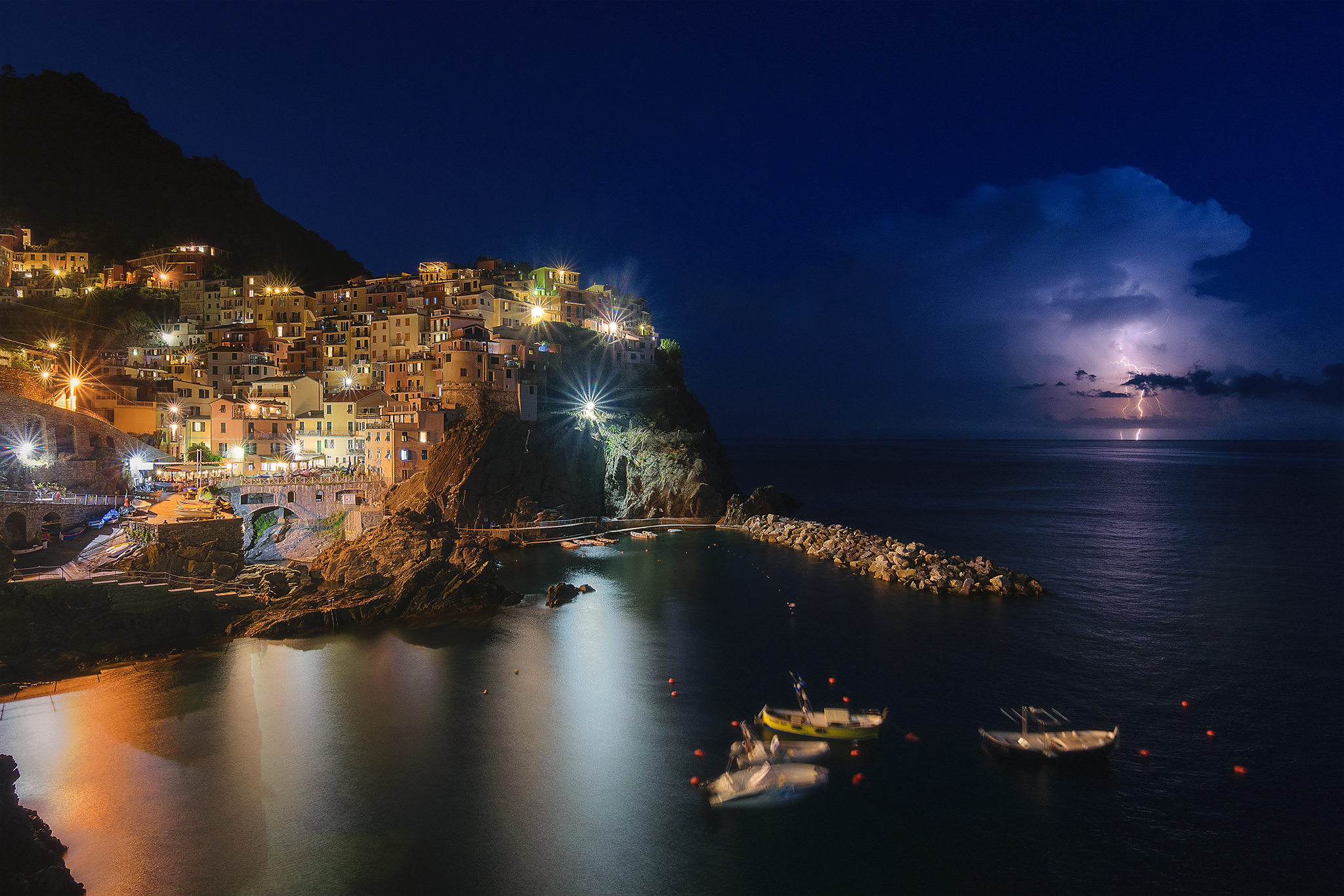 Manarola by night.