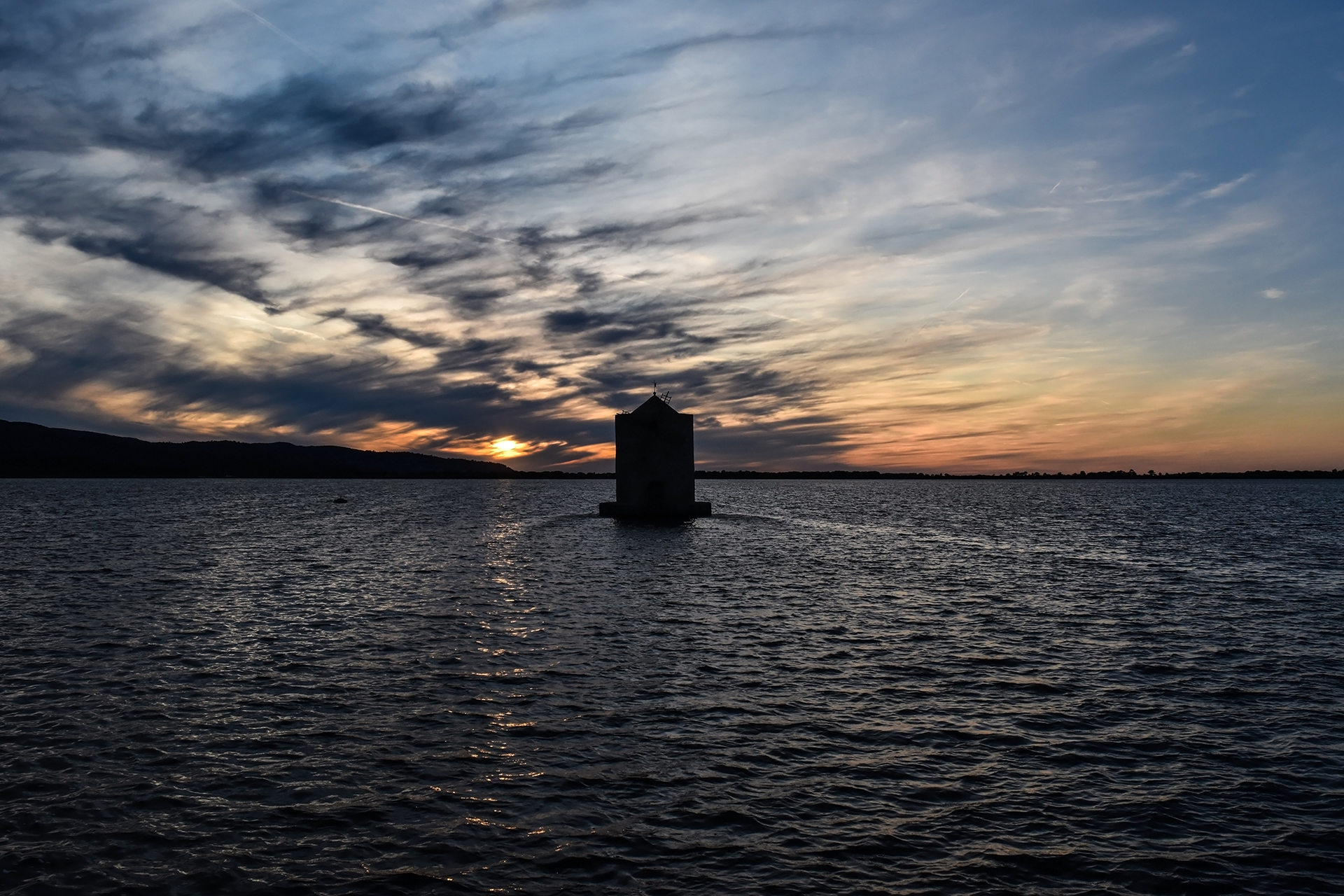 Spanish mill in the lagoon of Orbetello