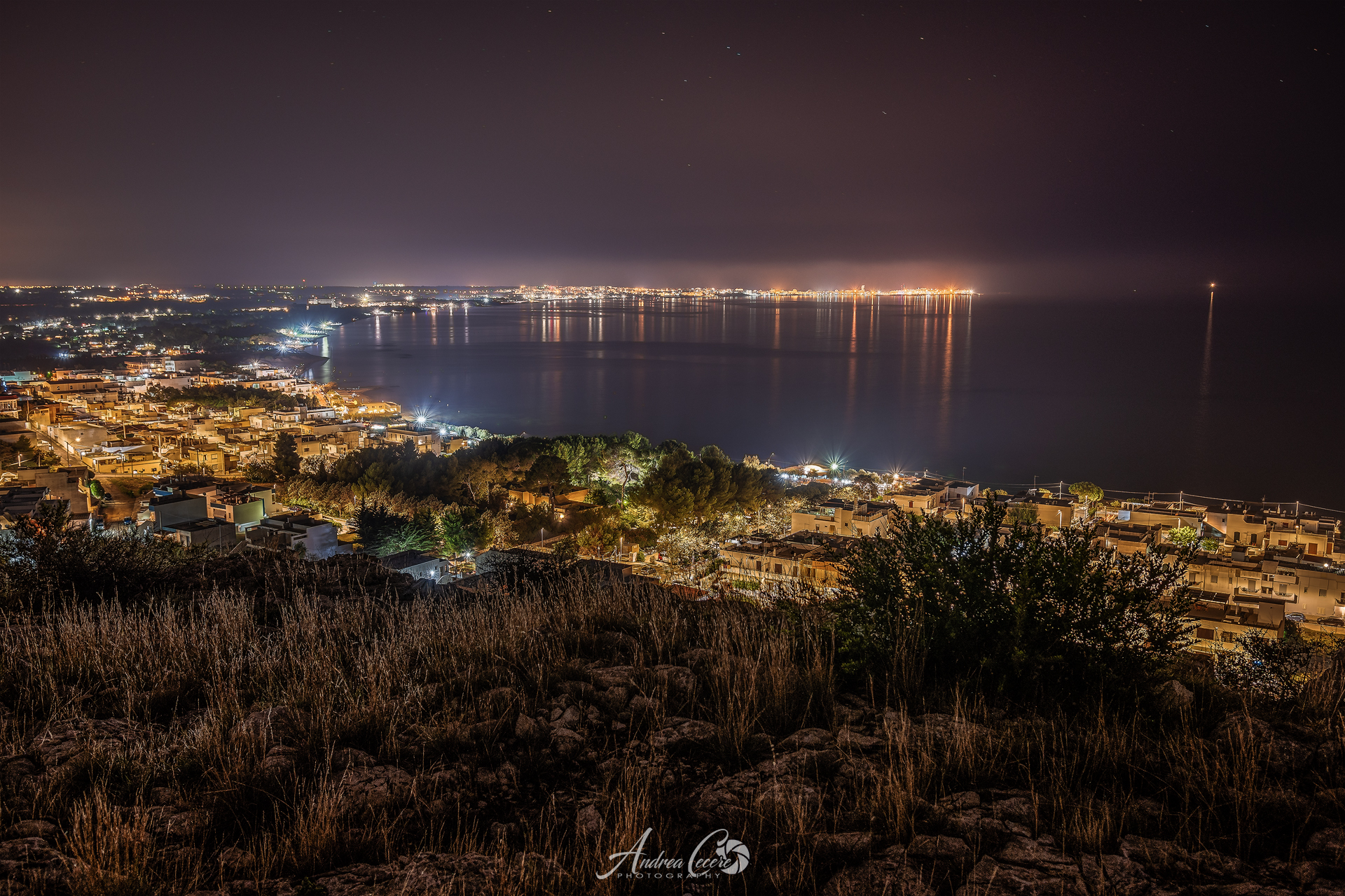 Night view on the hill of Lido shells
