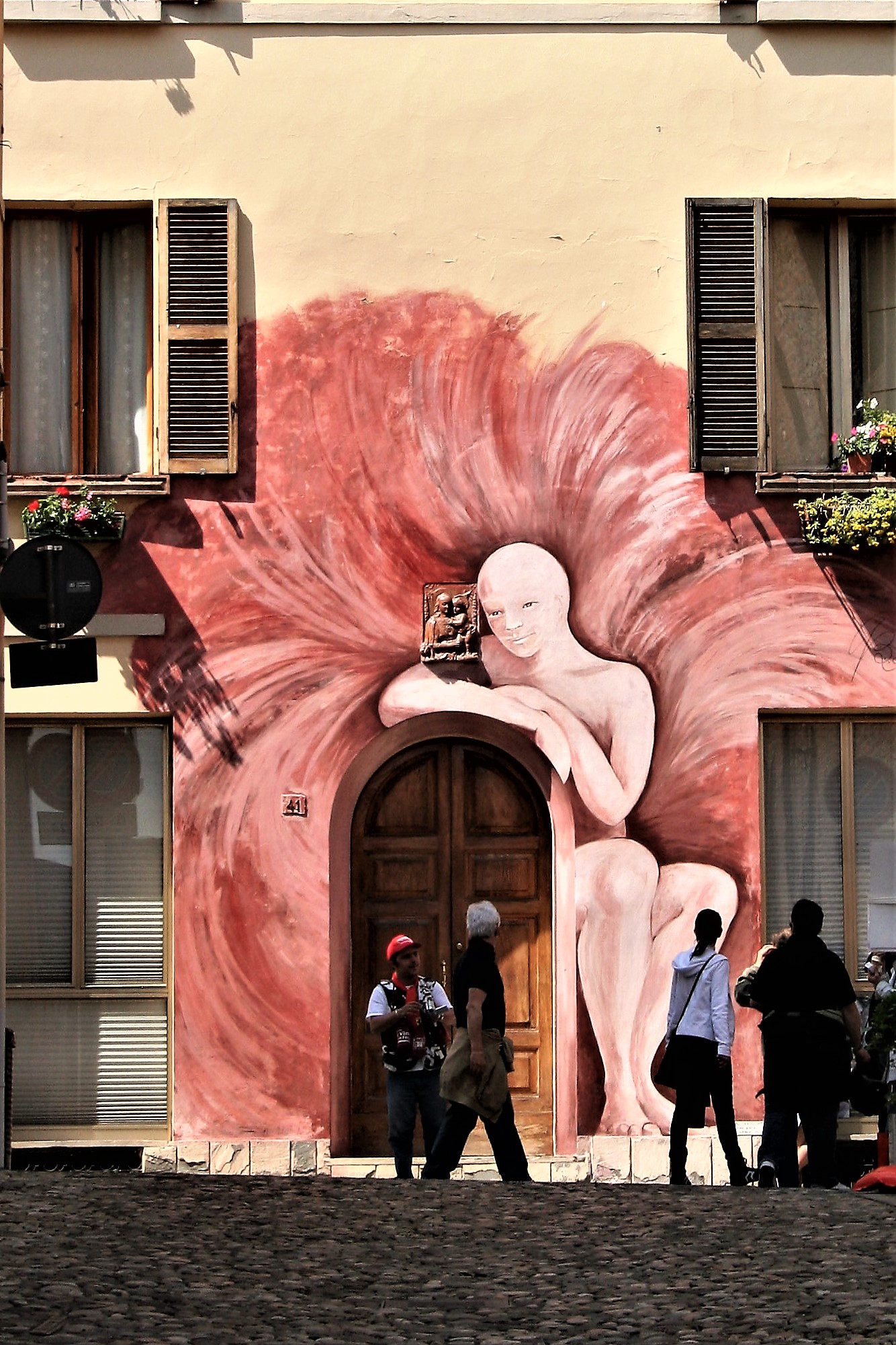 Paintings on the walls of Dozza