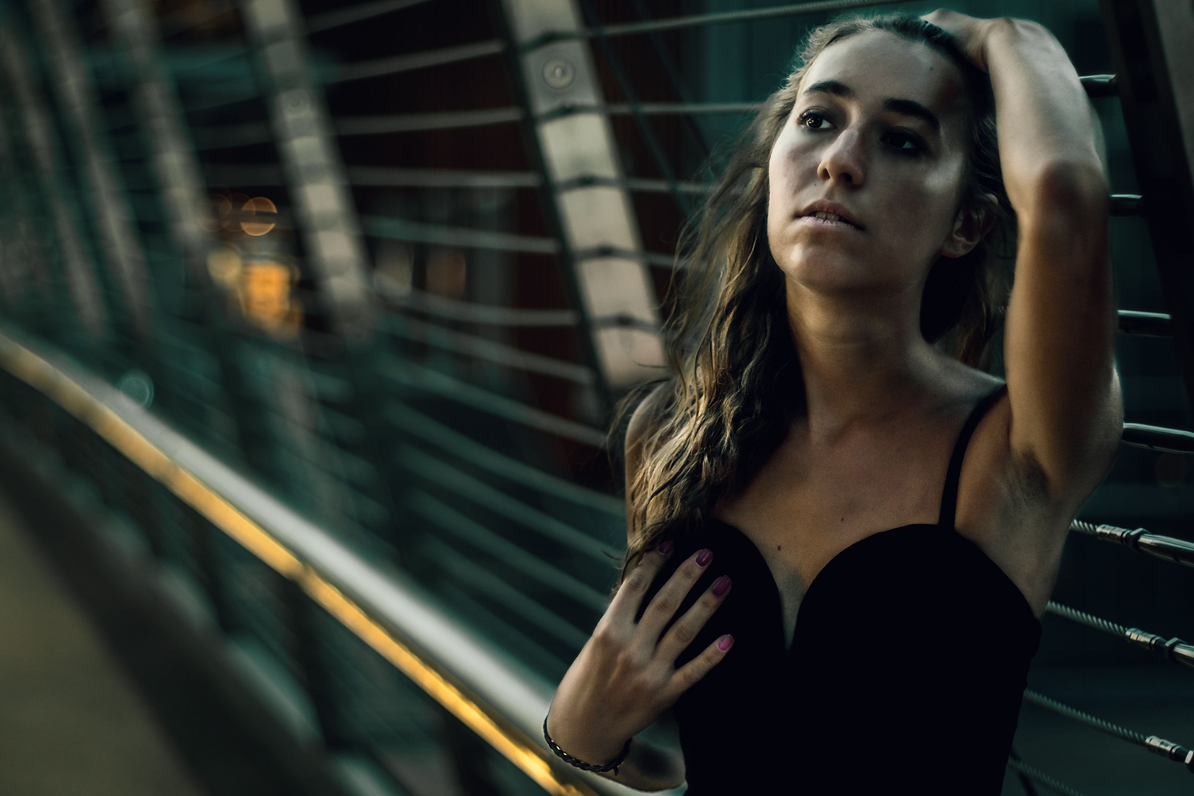 On the pedestrian bridge