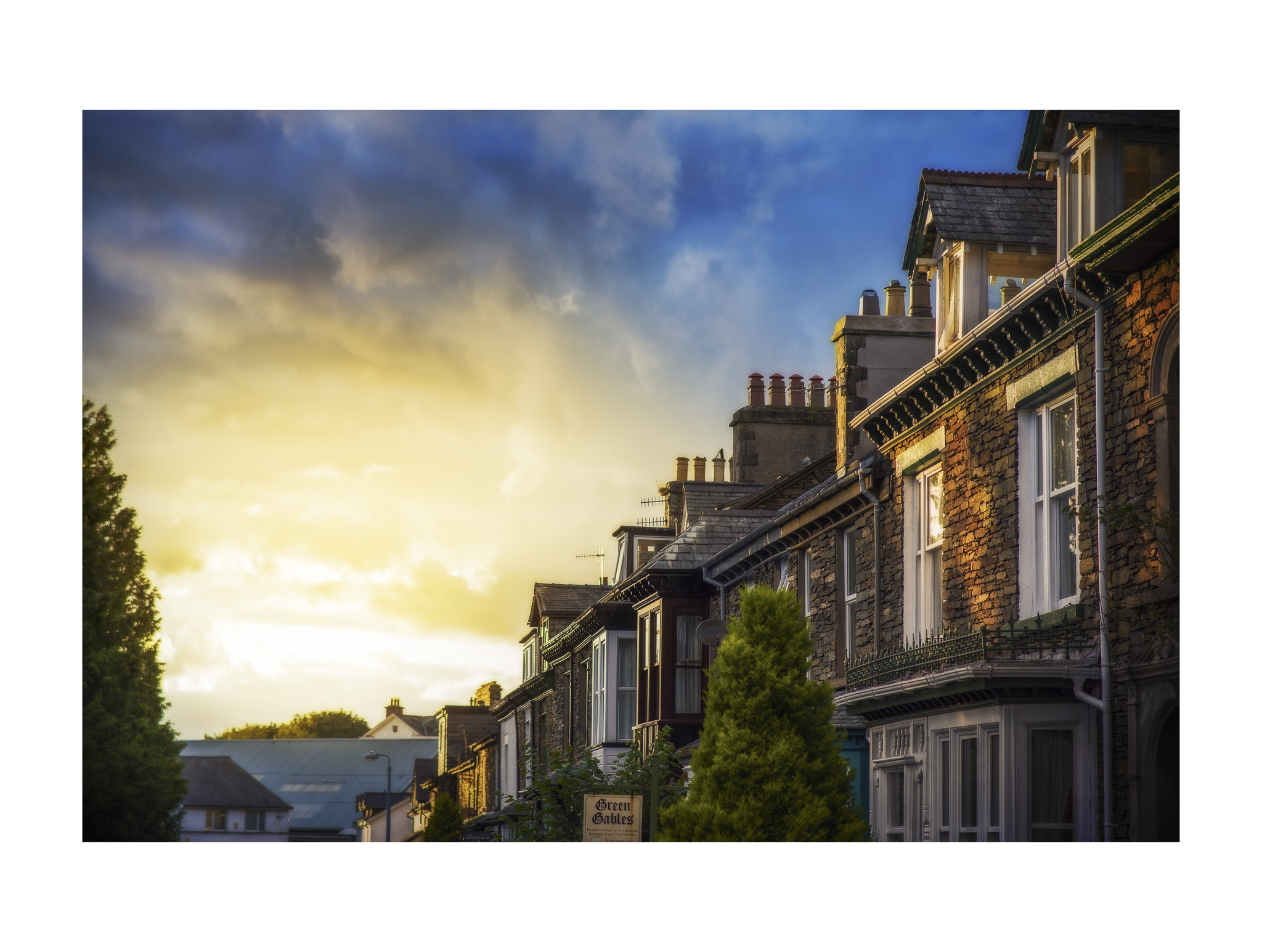 Sunset in the Lakes region