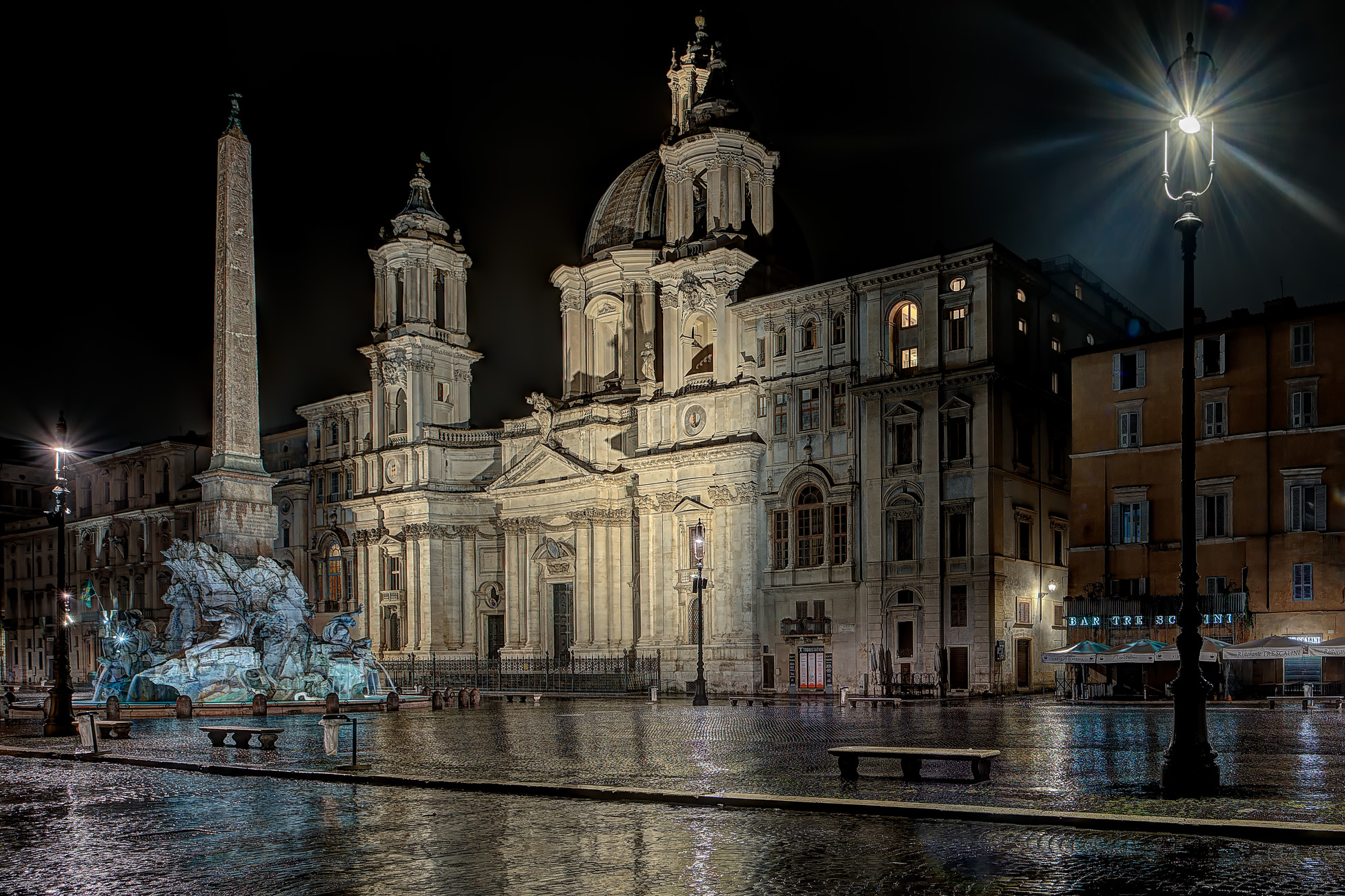 Piazza Navona in the Rain