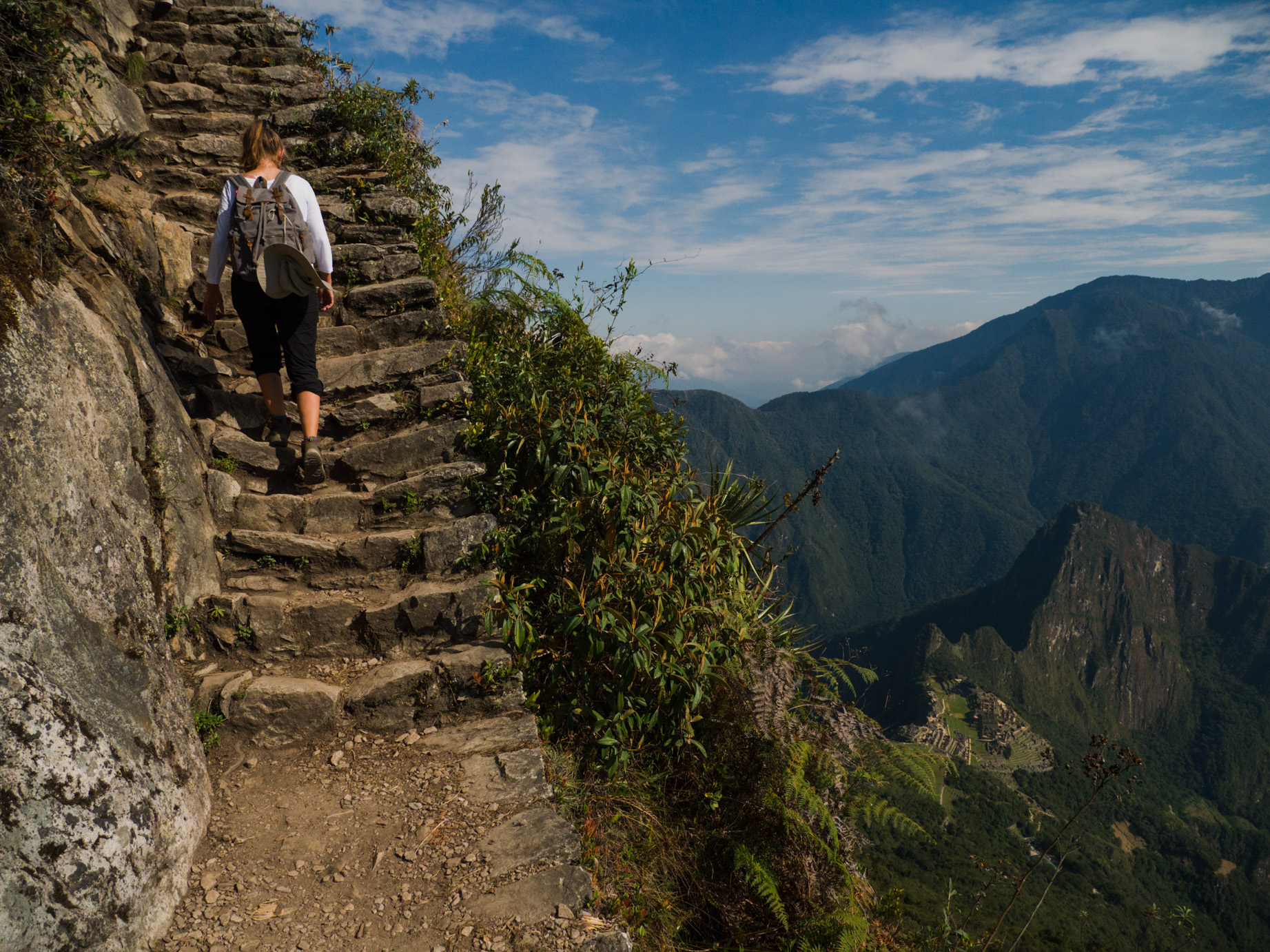 The long staircase before the summit