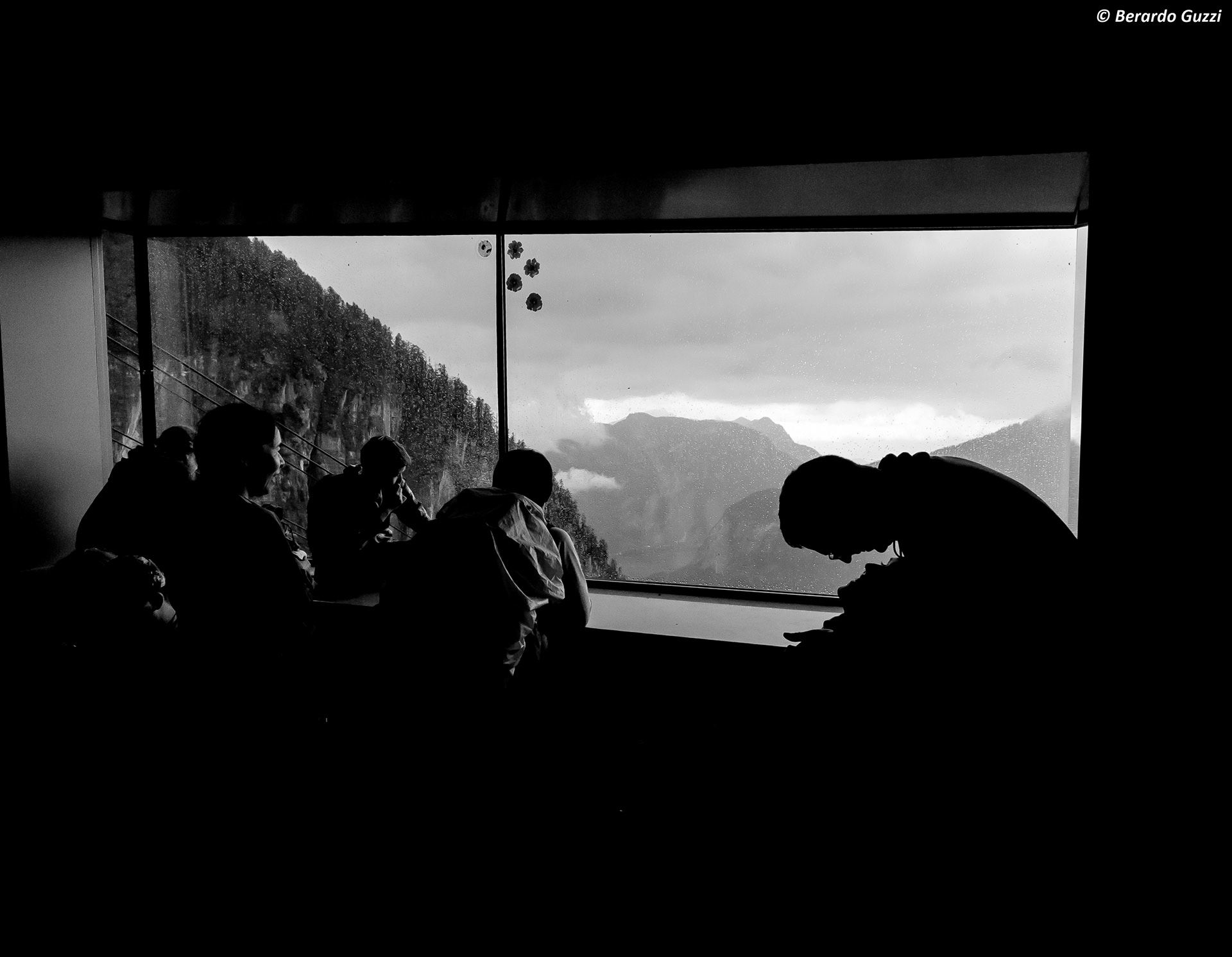 A kiss in the dark in the mountains